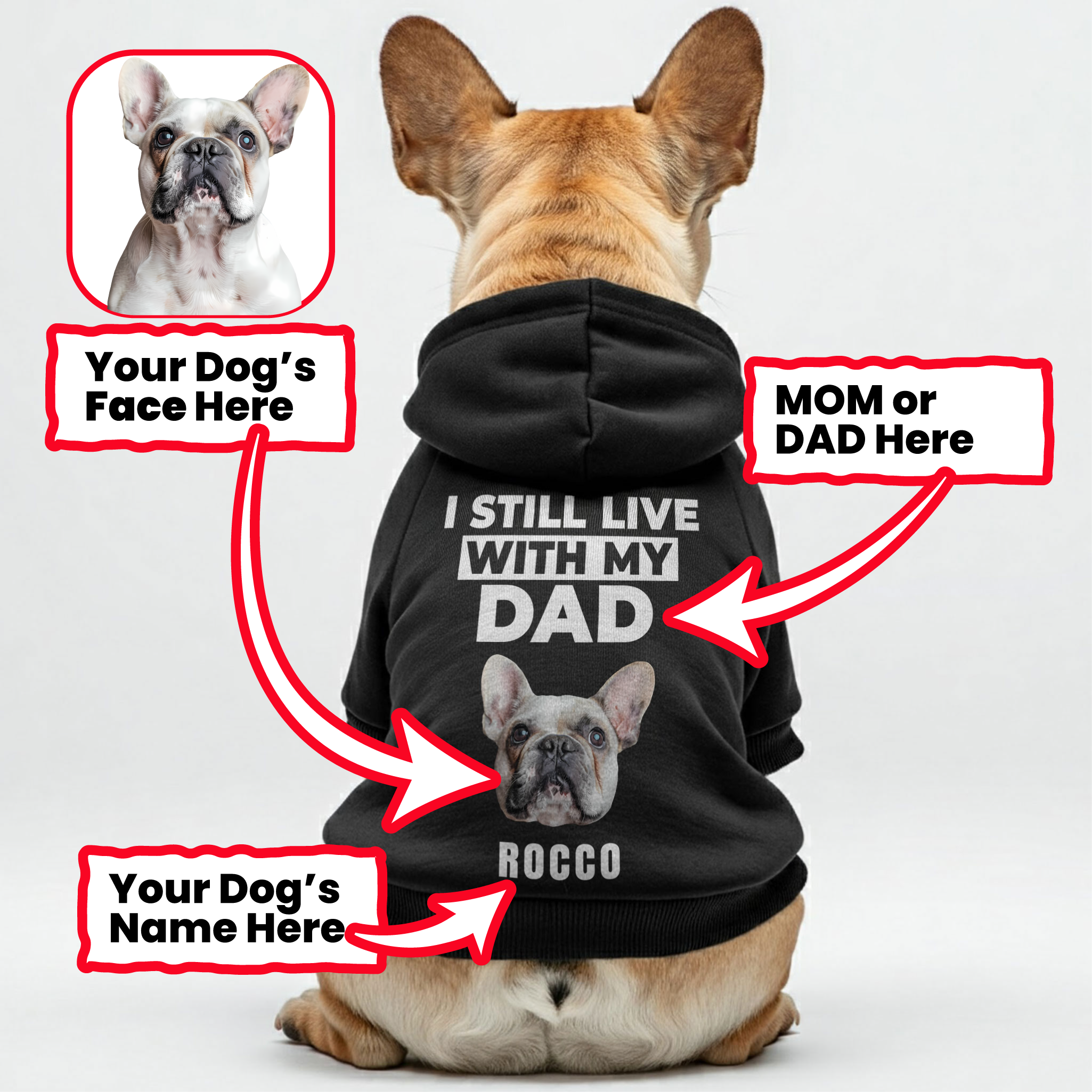 French Bulldog Premium Dog Hoodie for Brachycephalic Dogs-fadou
