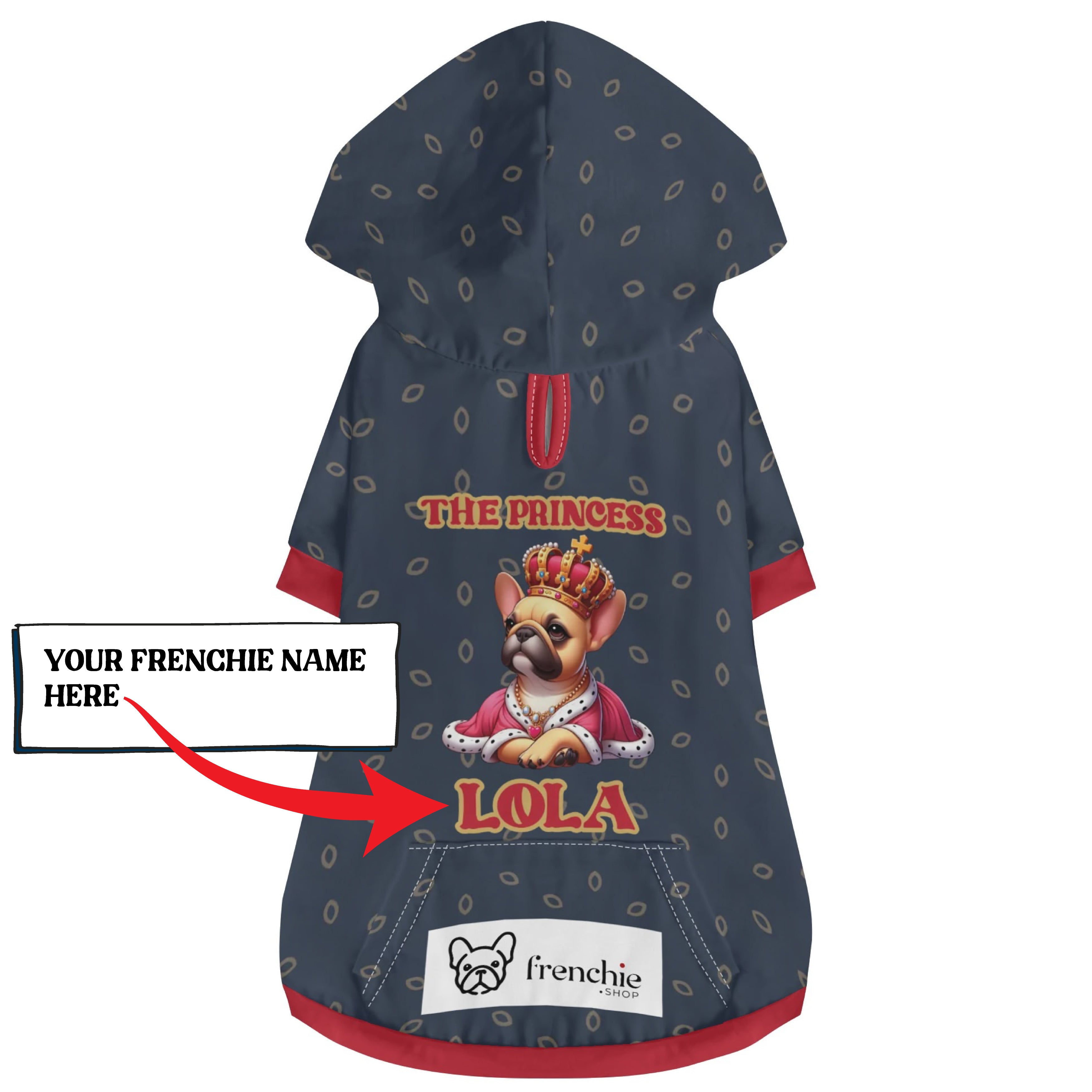 French Bulldog Personalized Dog Hoodie for Playtime Fun-fadou