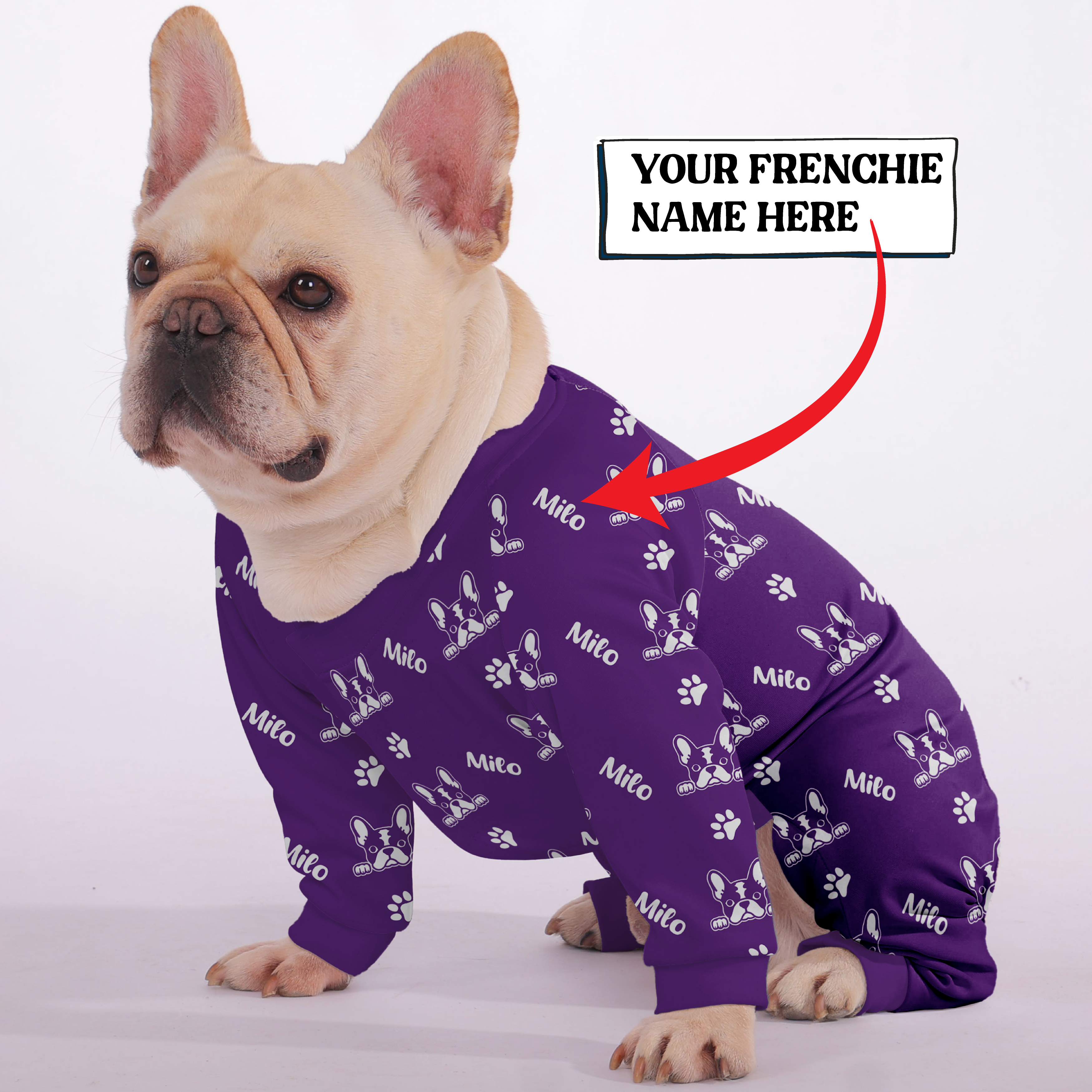 Frenchie Personalized Dog Pajamas for Outdoor Adventures-fadou