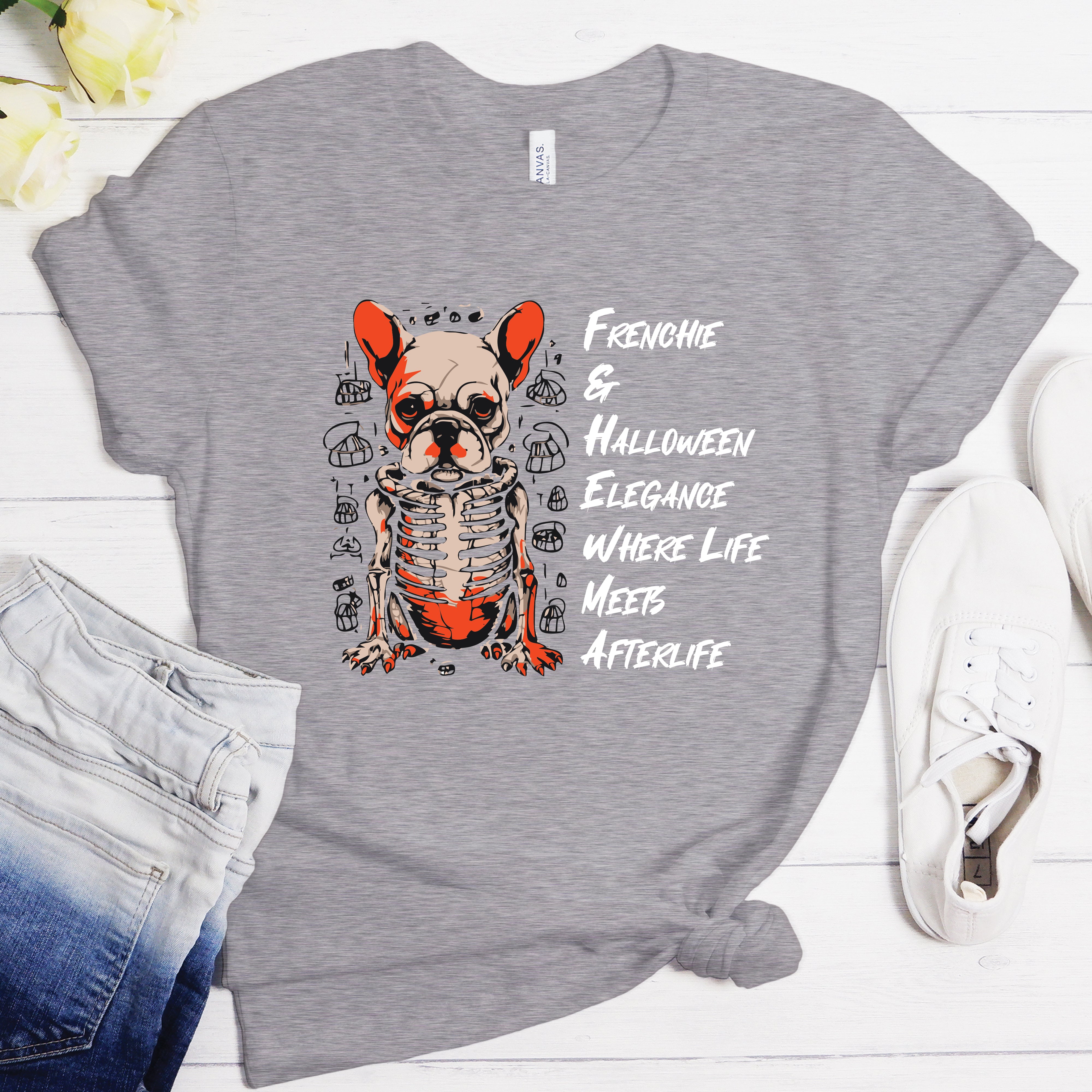 French Bulldog Skeleton Tee - Unisex T-Shirt for Pet Culture-fadou