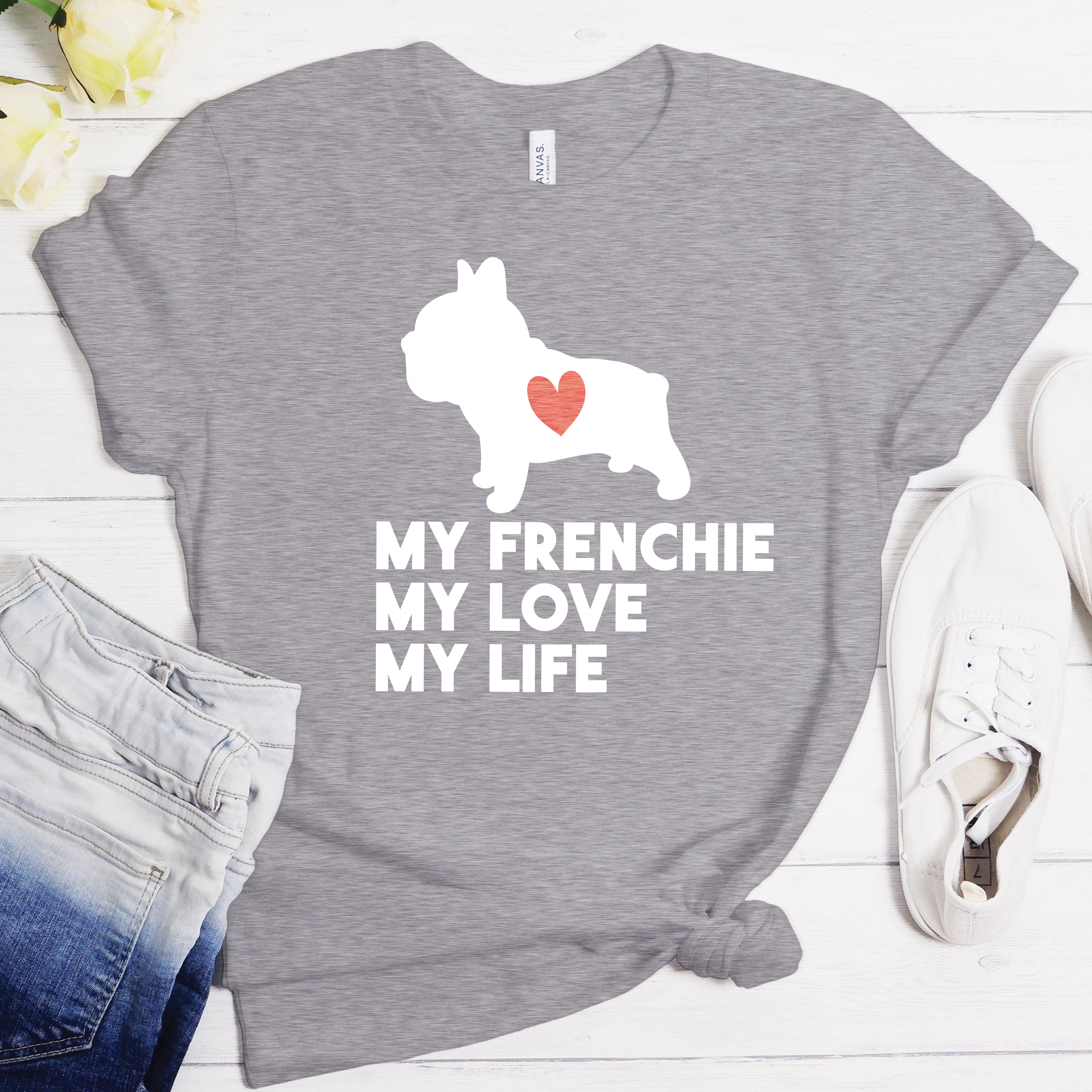 Dog French Bulldog Cotton T-Shirt for Frenchie Enthusiasts-fadou