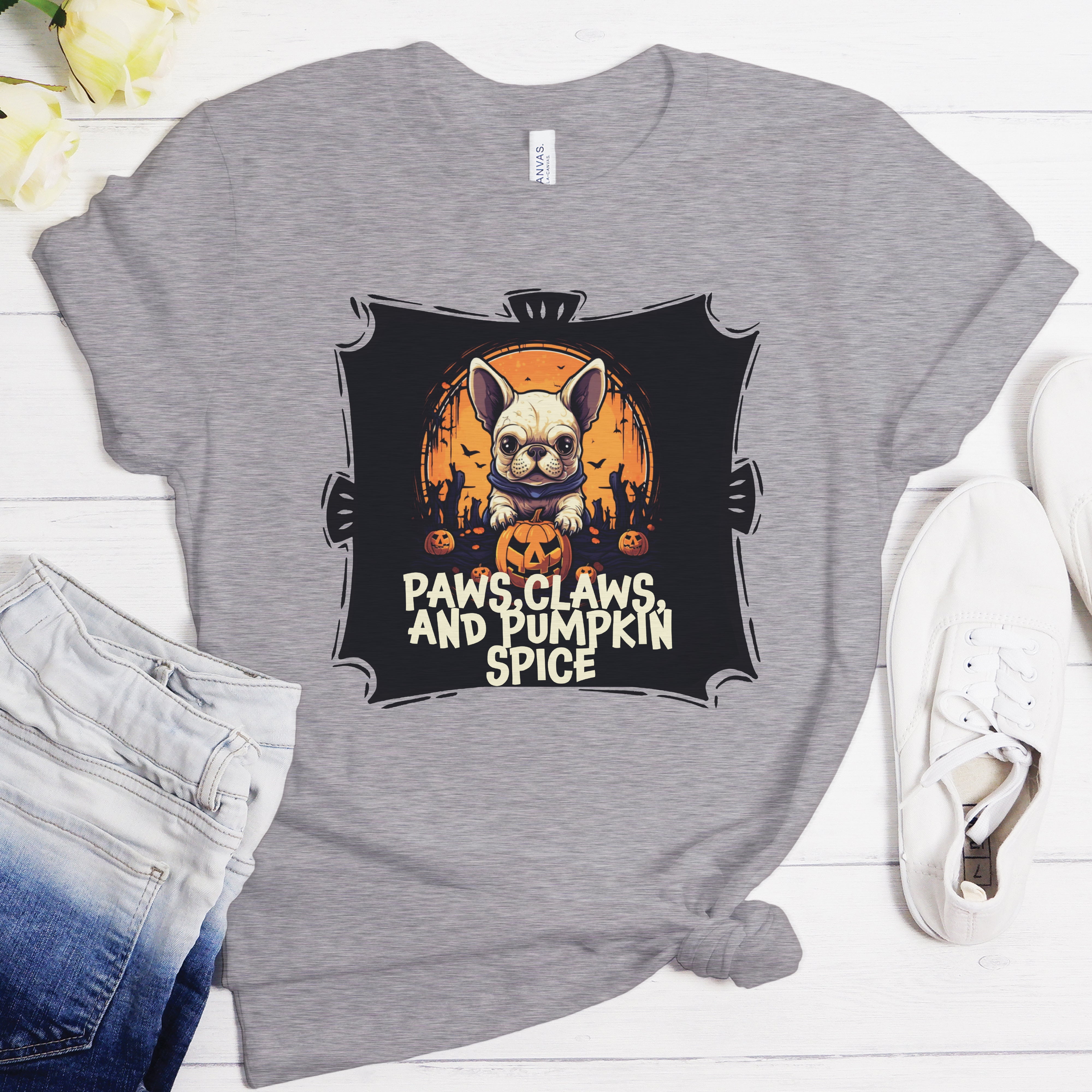 Frenchie Pumpkin Duo - Unisex T-Shirt for Everyday Wear-fadou