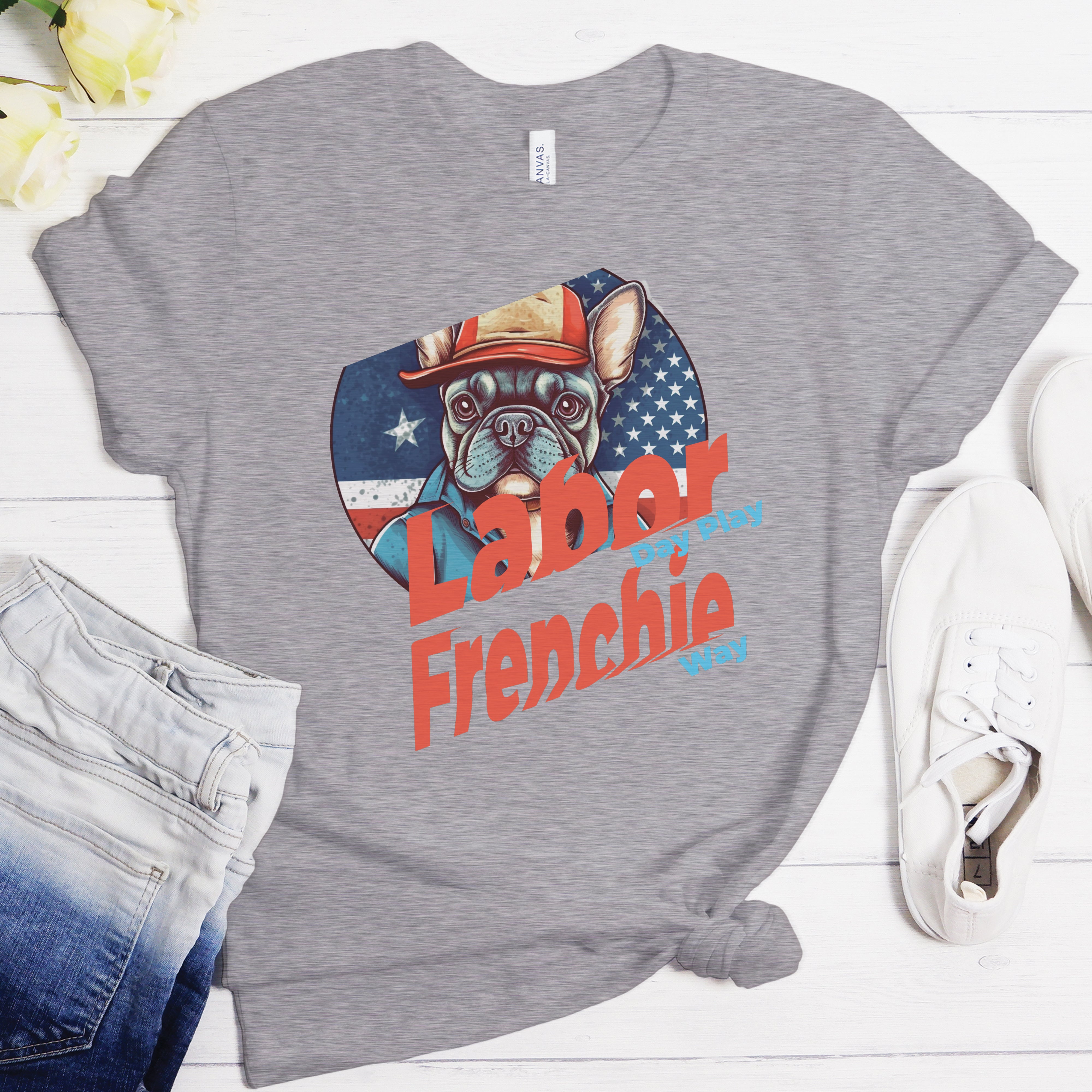 Chic French Bulldog Dog Lover Tee for Frenchie Enthusiasts-fadou