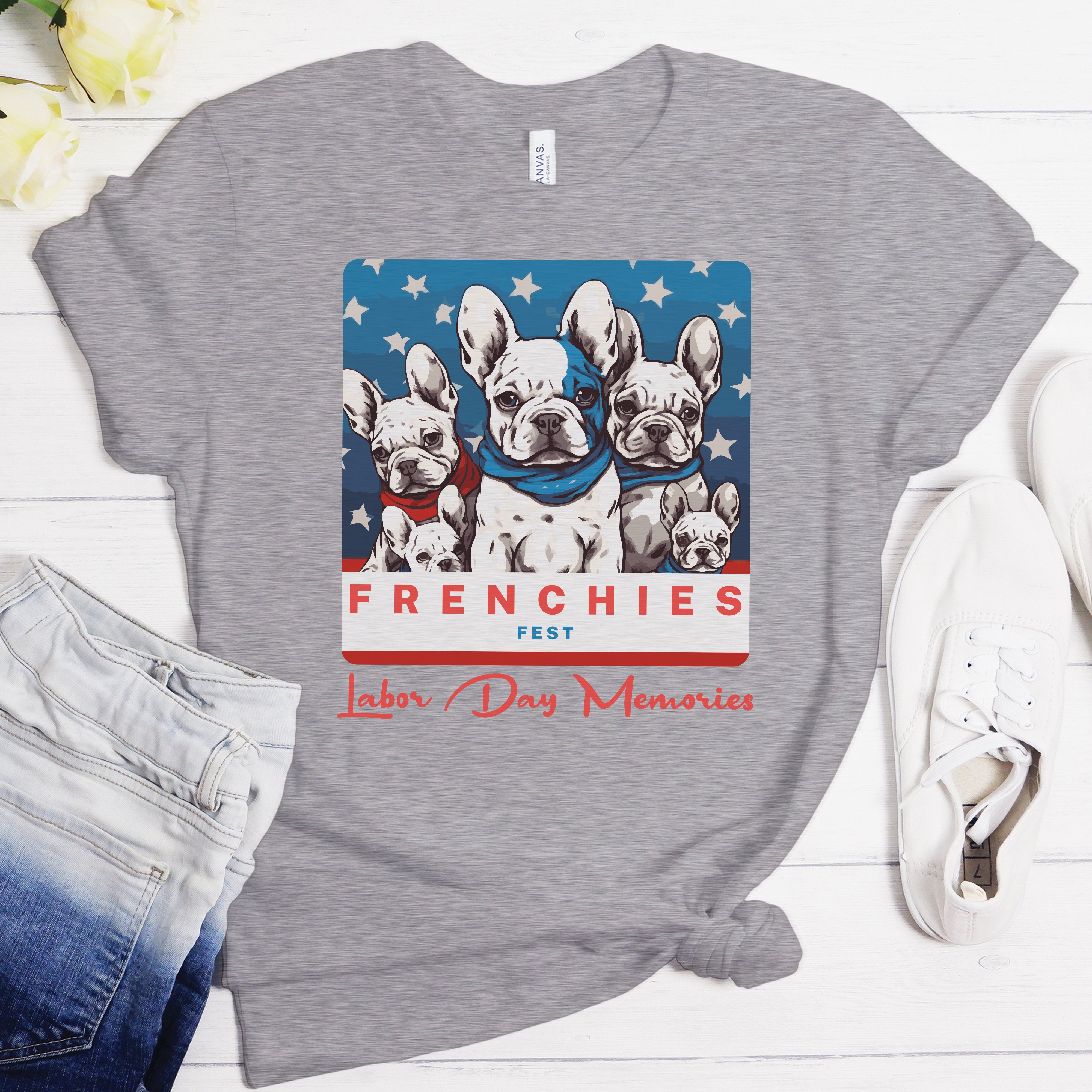 French Bulldog Love Meets Labor Day Fun - Unisex T-Shirt for Pet Culture-fadou