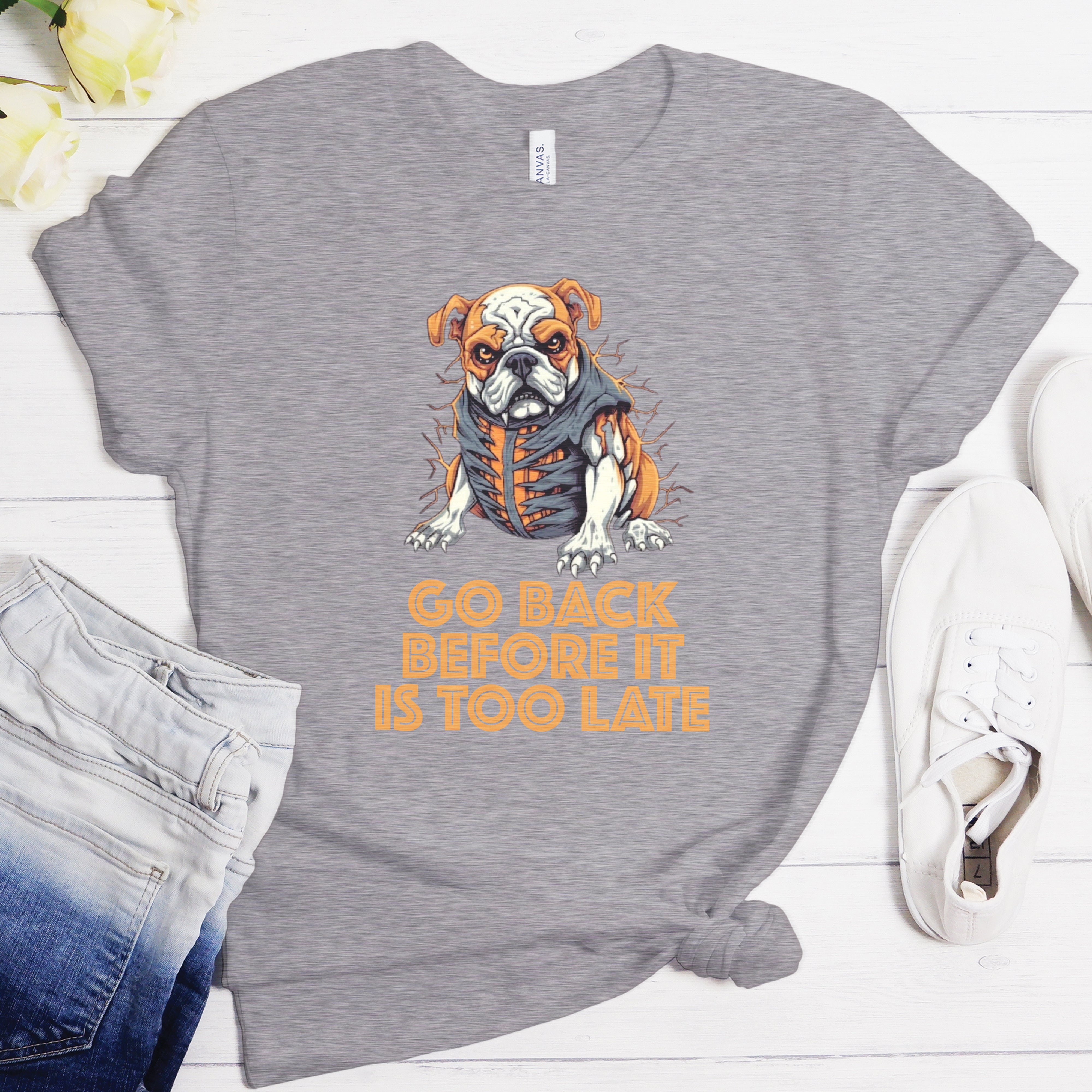 Spooktacular Halloween Cotton T-Shirt for Bulldog Owners-fadou