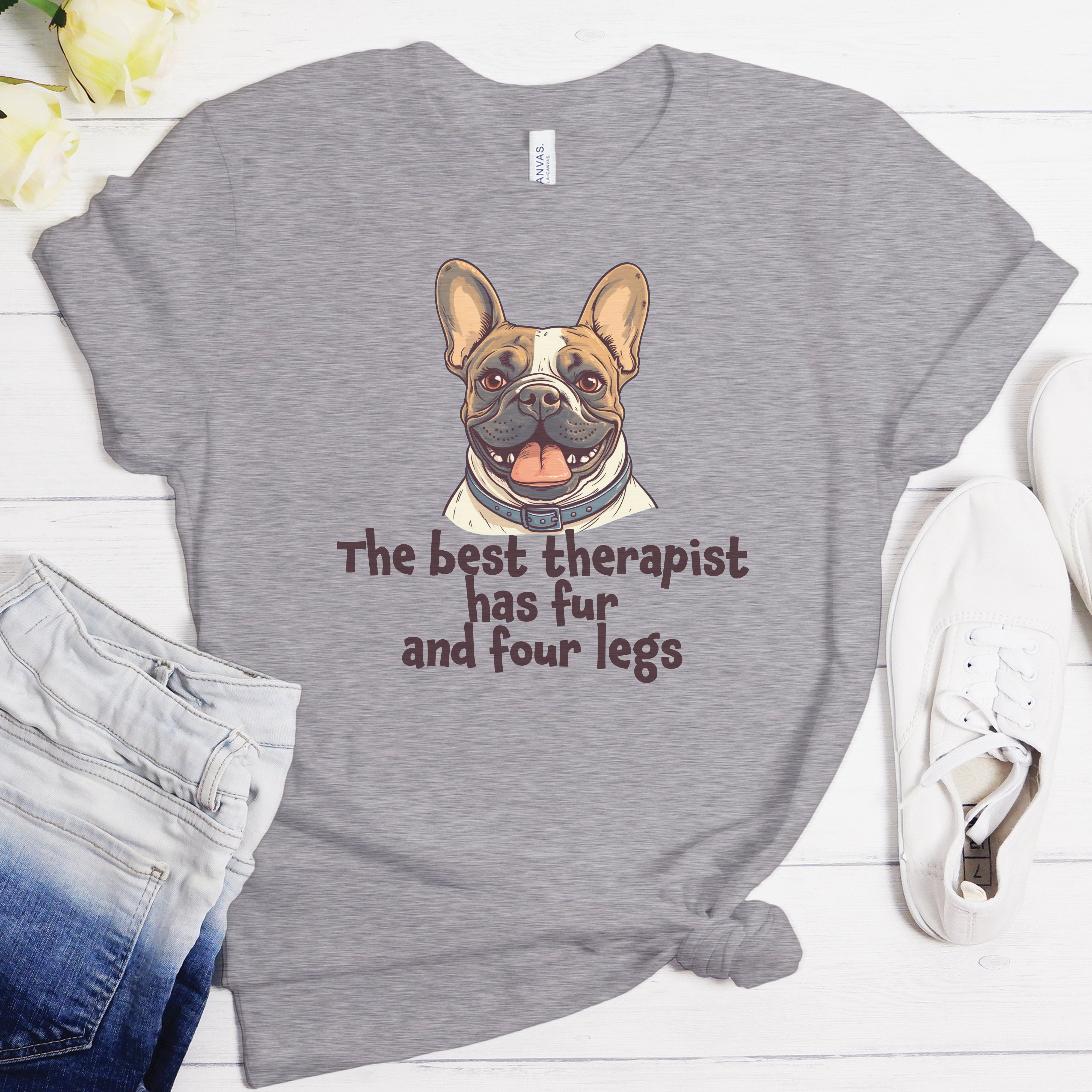 French Bulldog Stylish Cotton T-Shirt for Frenchie Enthusiasts-fadou