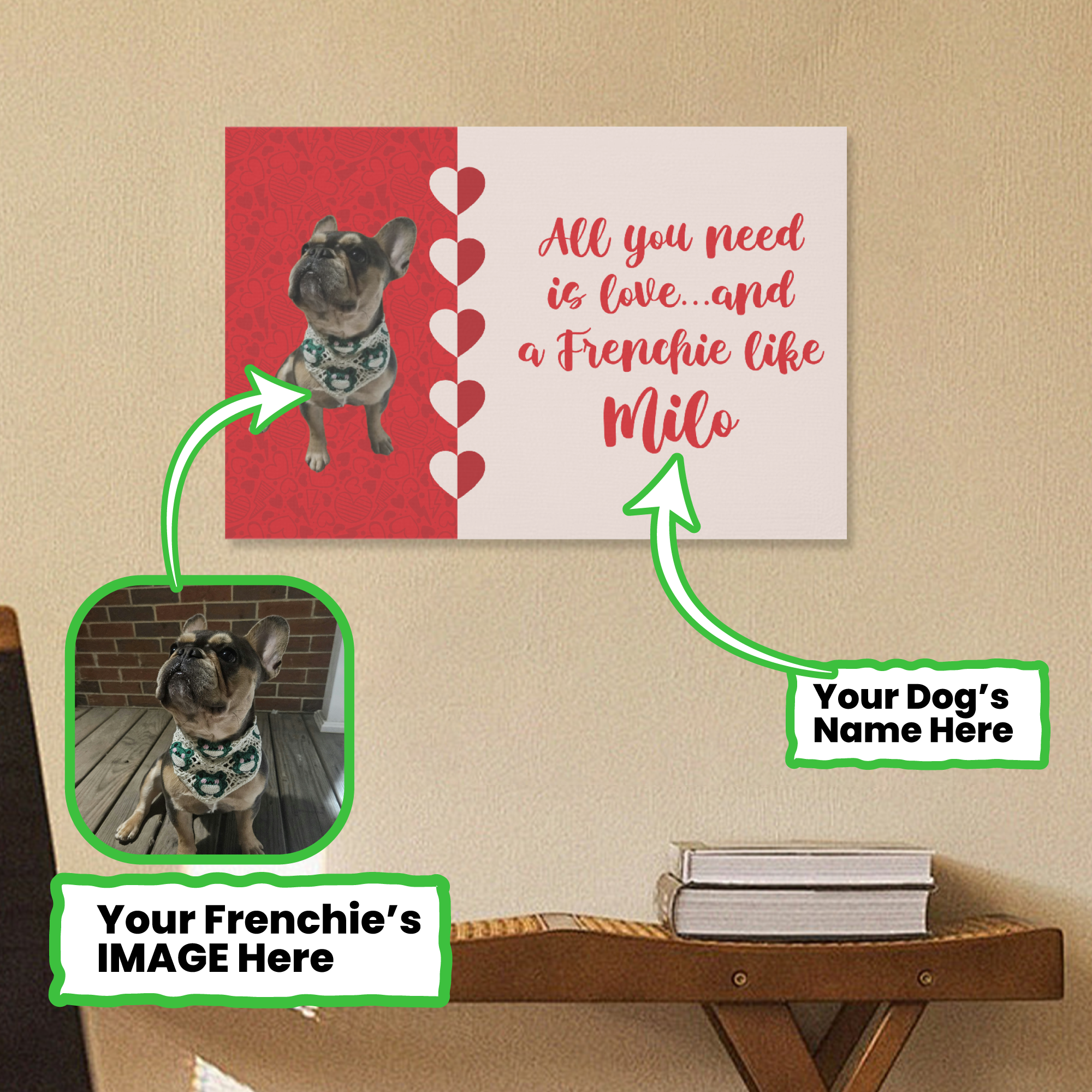 Frenchie Personalized Framed Poster for Dog Moms & Dads-fadou