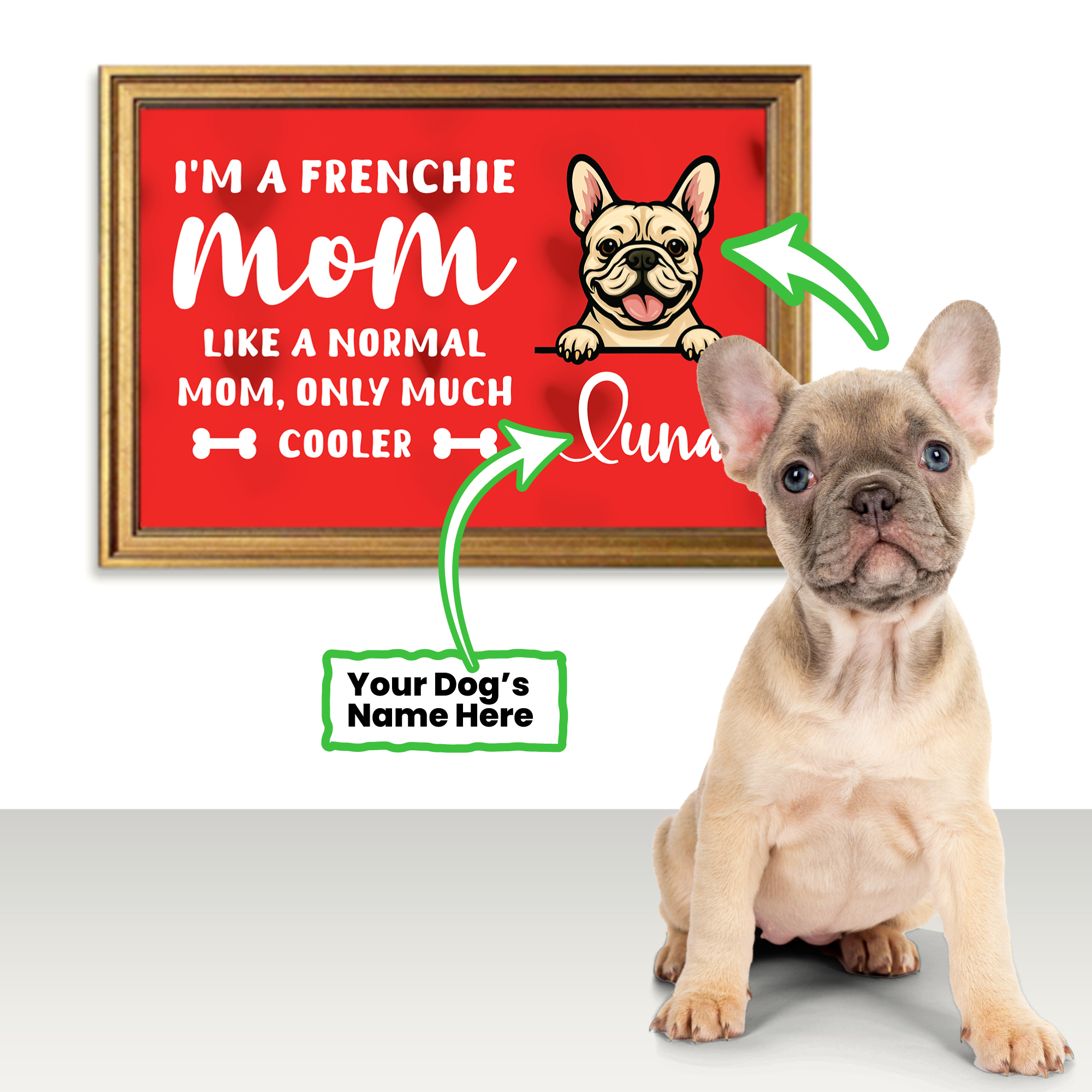 Frenchie Personalized Decorative Canvas for Bulldog Owners-fadou