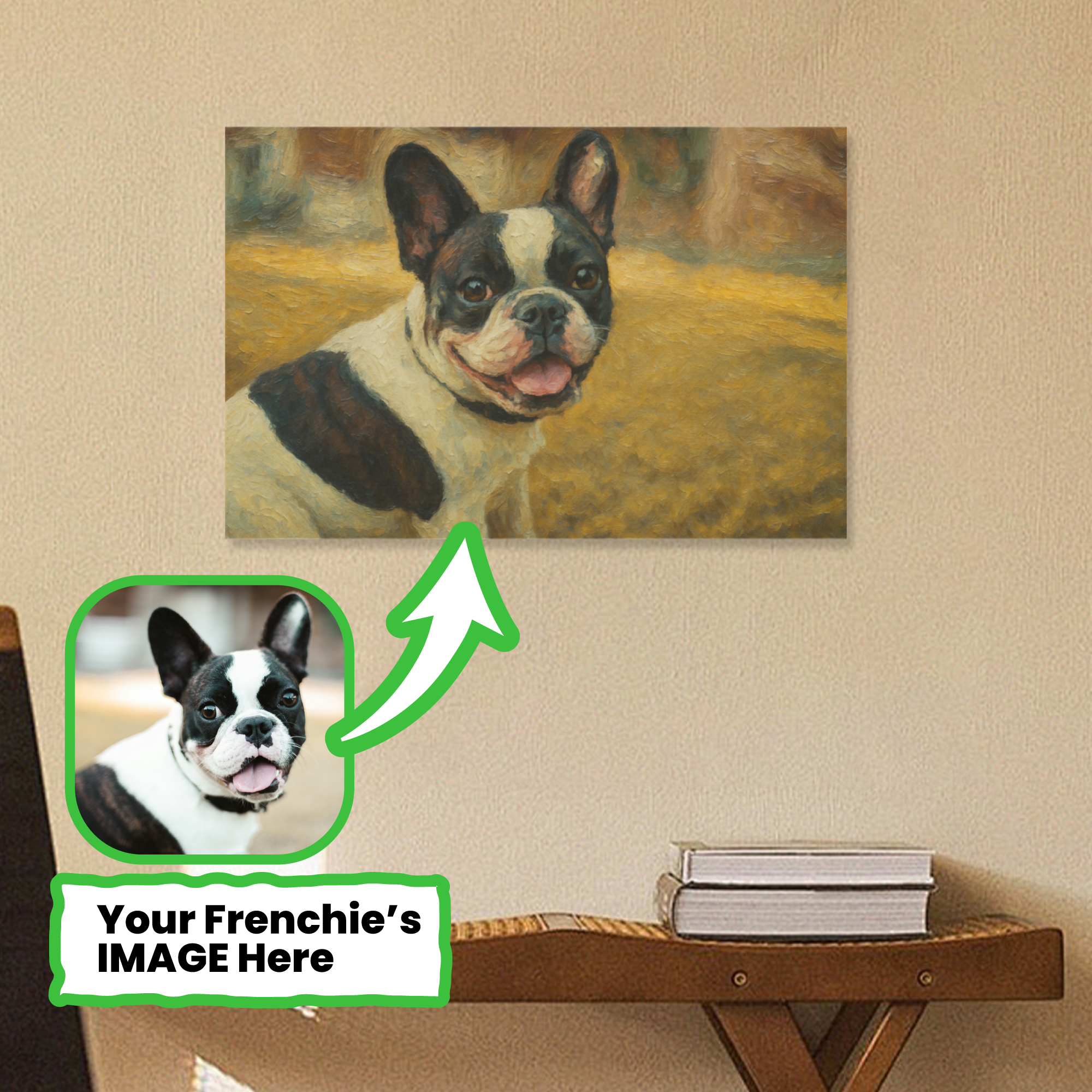 French Bulldog Personalized Canvas Wall Art for Frenchie Enthusiasts-fadou
