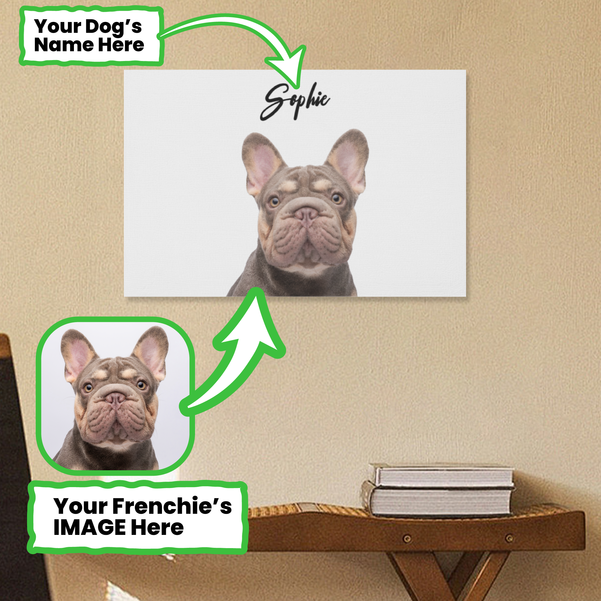 Khloe Personalized Decorative Canvas for Frenchie Enthusiasts-fadou