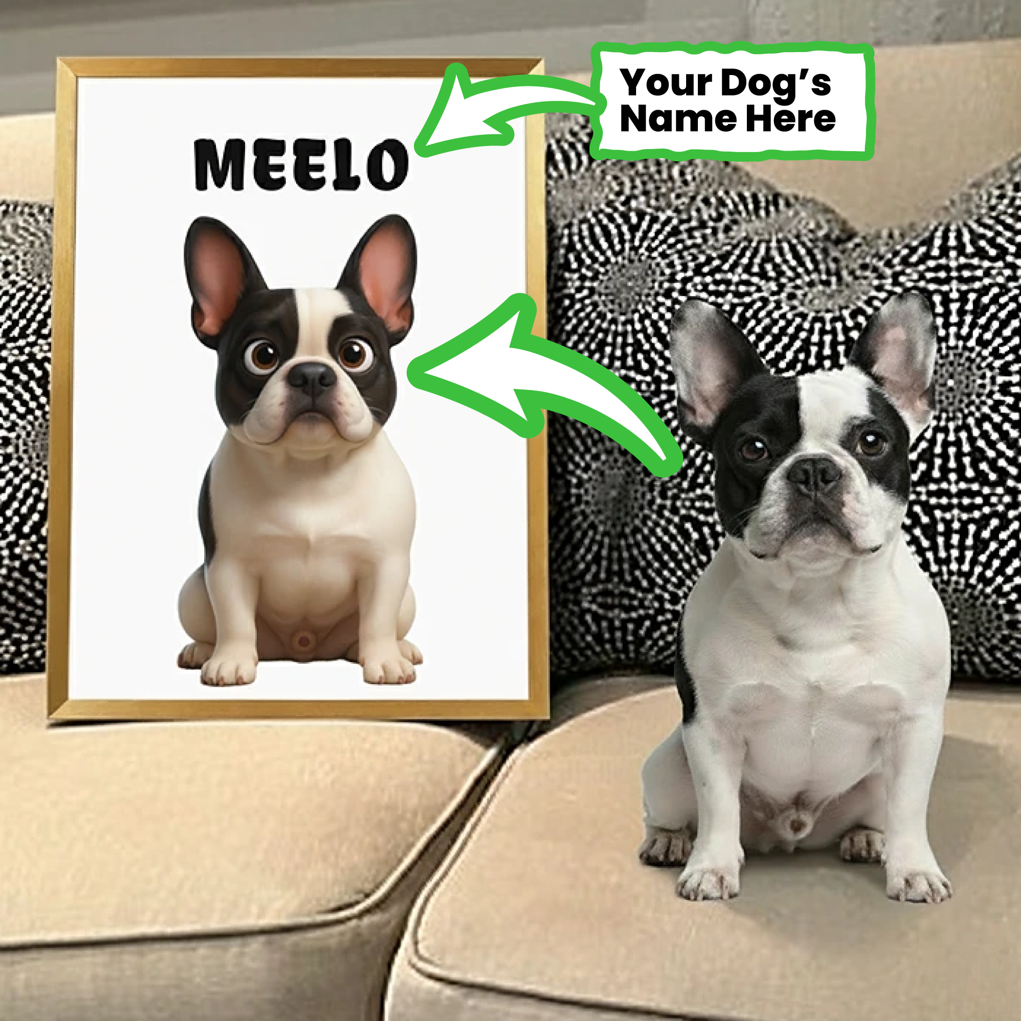 Frenchie Personalized Decorative Canvas for Pet Parents-fadou