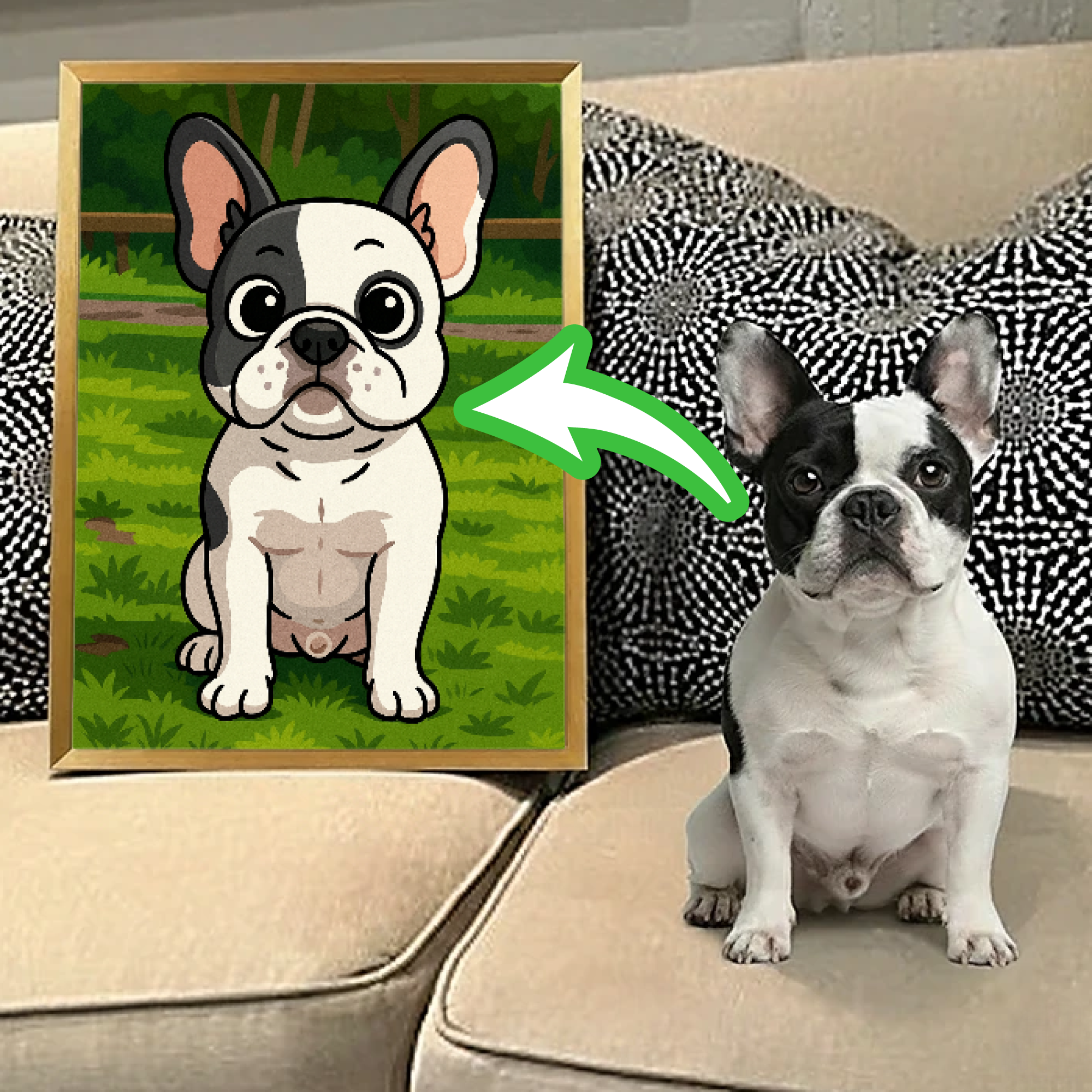 French Bulldog Personalized Decorative Canvas for Frenchie Enthusiasts-fadou