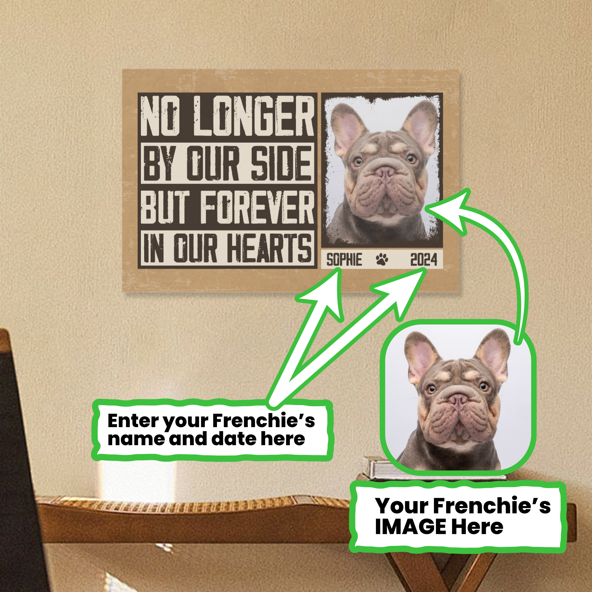 Frenchie Personalized Canvas Wall Art for Dog Moms & Dads-fadou
