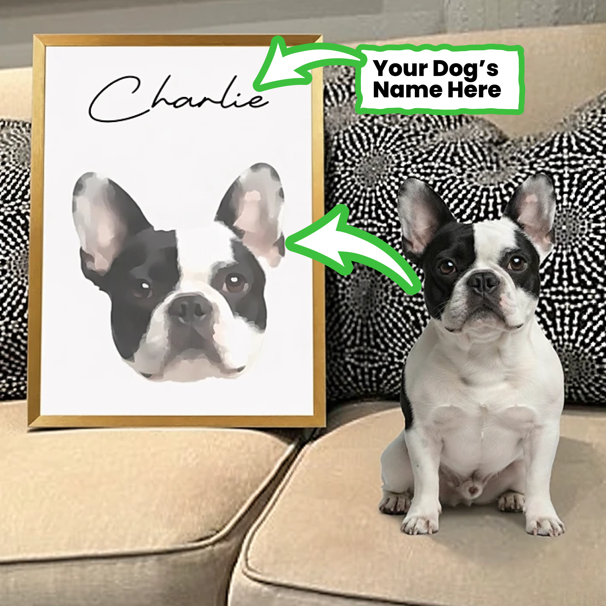 French Bulldog Personalized Decorative Canvas for Dog Moms & Dads-fadou