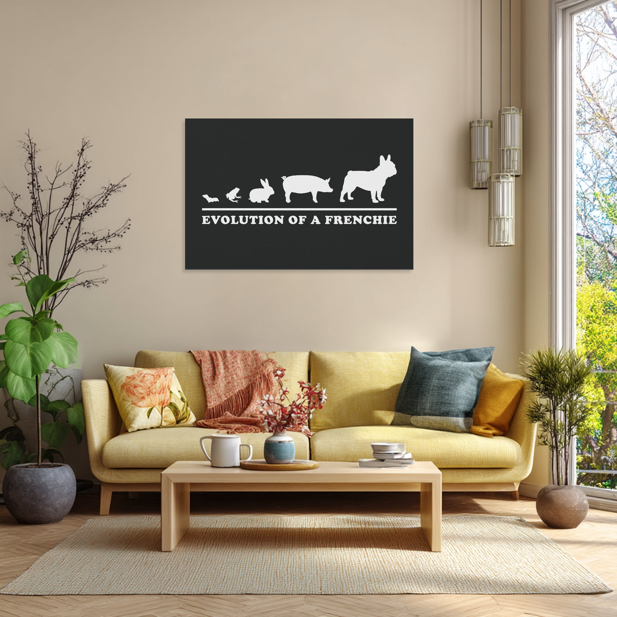 French Bulldog Adorable Canvas Wall Art for Frenchie Fans-fadou