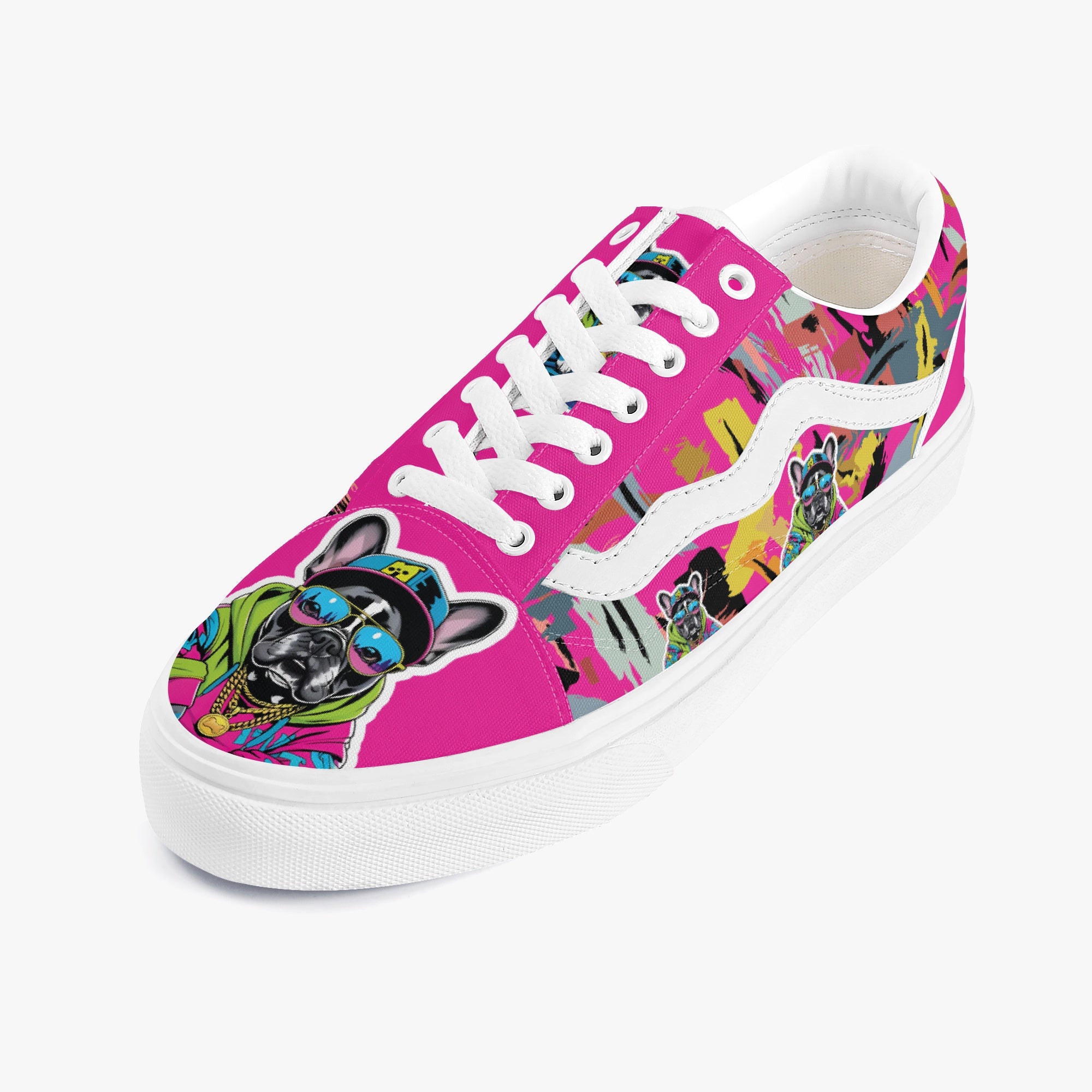 French Bulldog Trendy Canvas Sneakers for Dog Moms & Dads-fadou