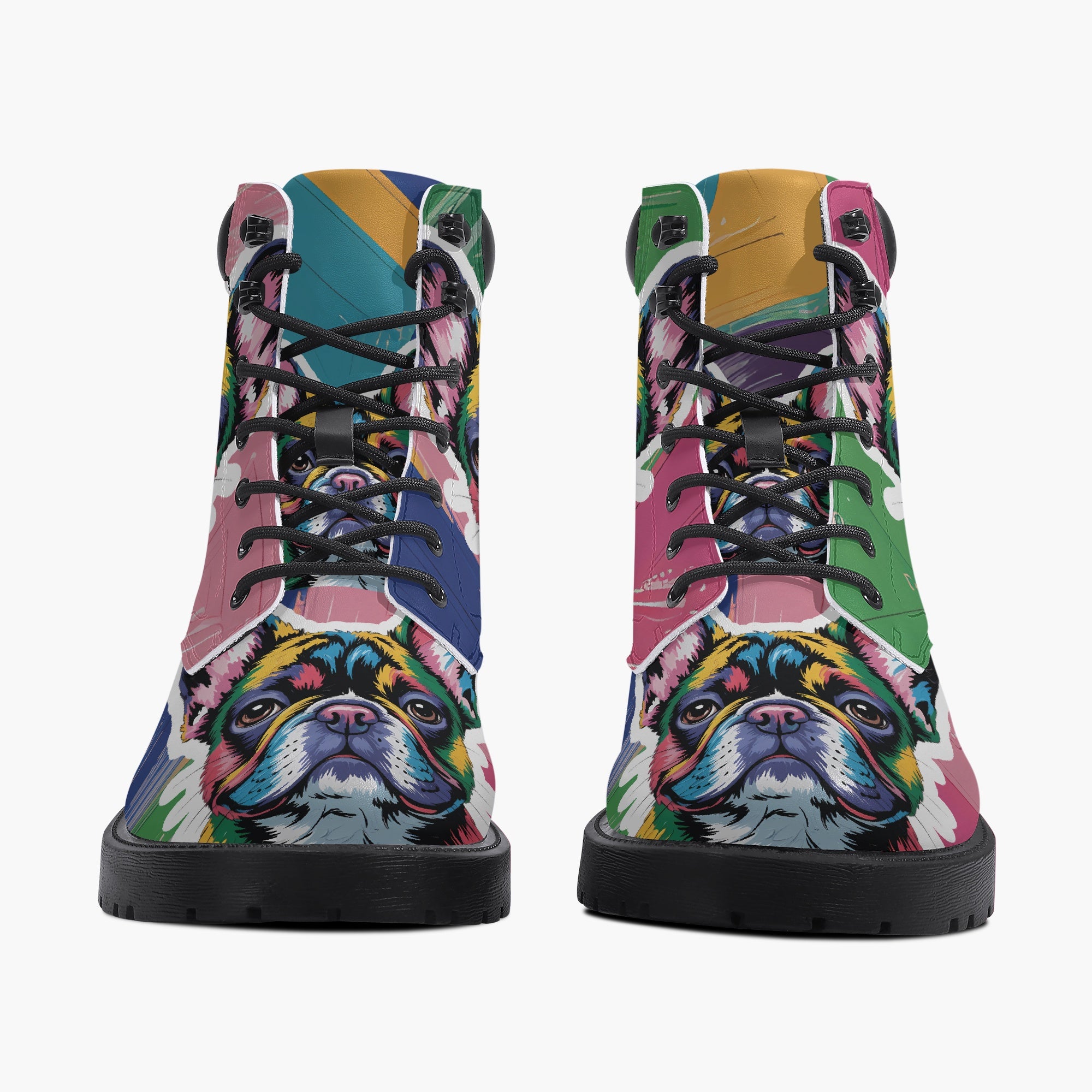 French Bulldog Leather Ankle Booties for Frenchie Enthusiasts-fadou