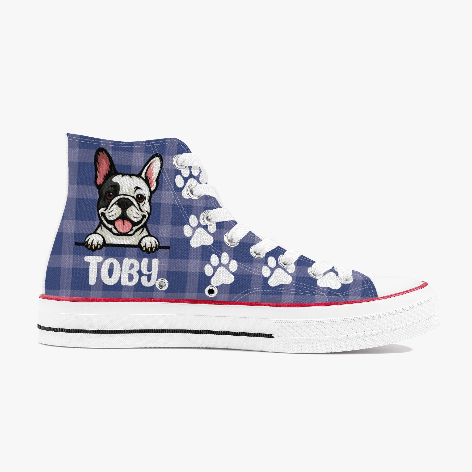 French Bulldog Personalized Canvas Sneakers for Dog Park Days-fadou