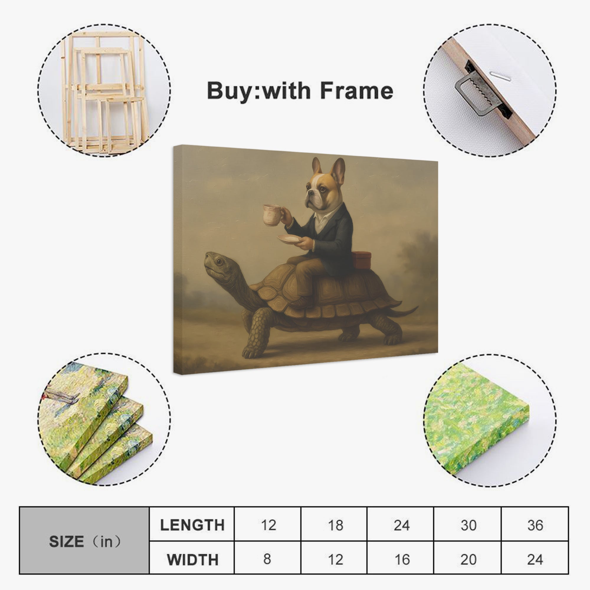 French Bulldog Adorable Canvas Wall Art for Dog Park Days-fadou