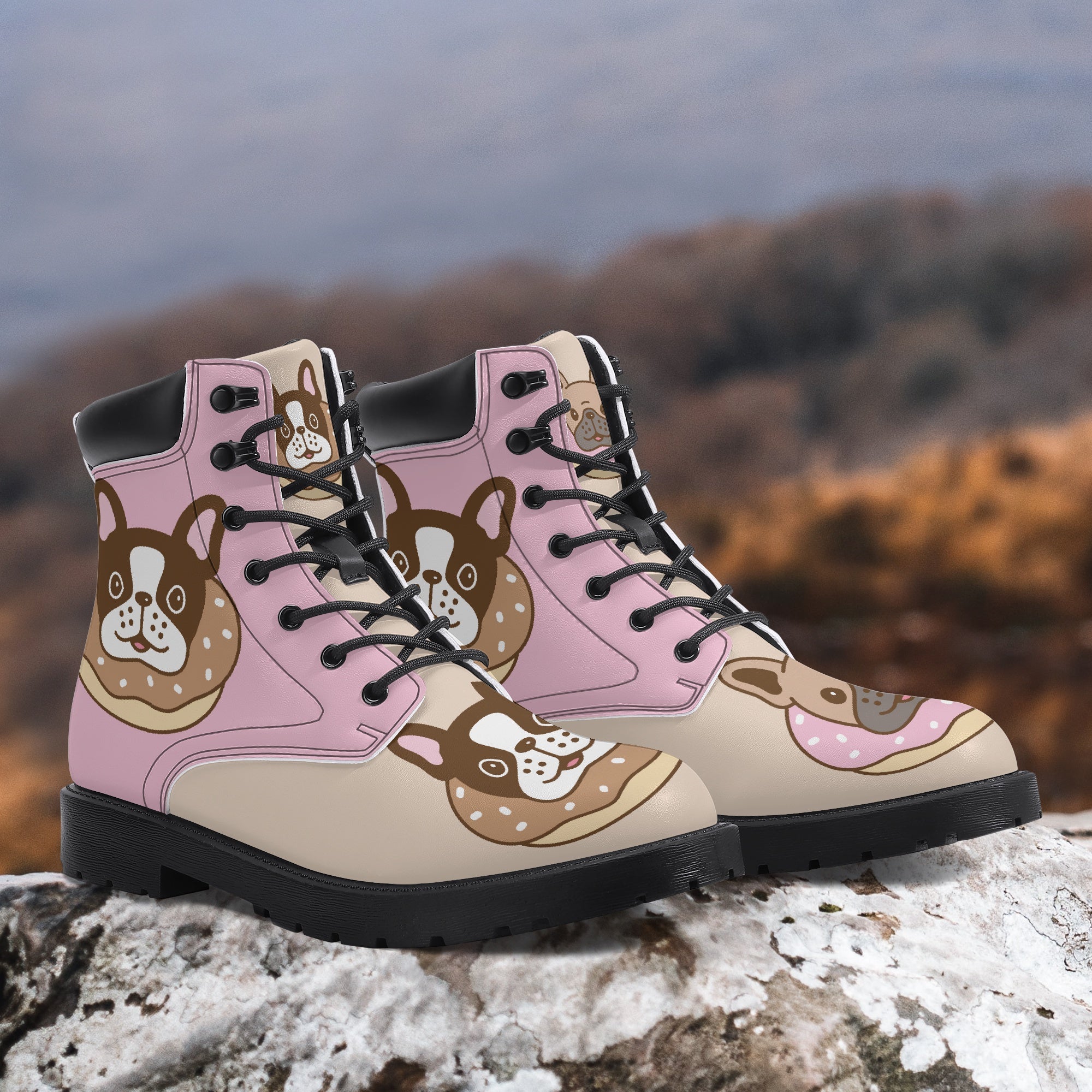 French Bulldog Casual Leather Boots for Dog Moms & Dads-fadou