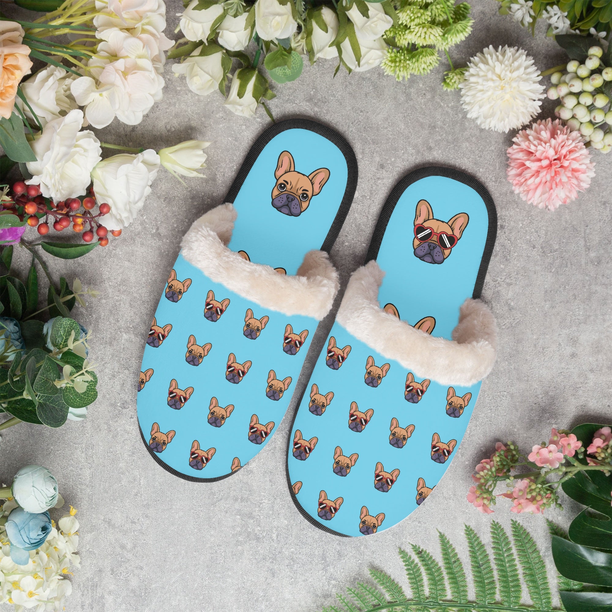French Bulldog Winter Soft House Shoes for Dog Moms & Dads-fadou