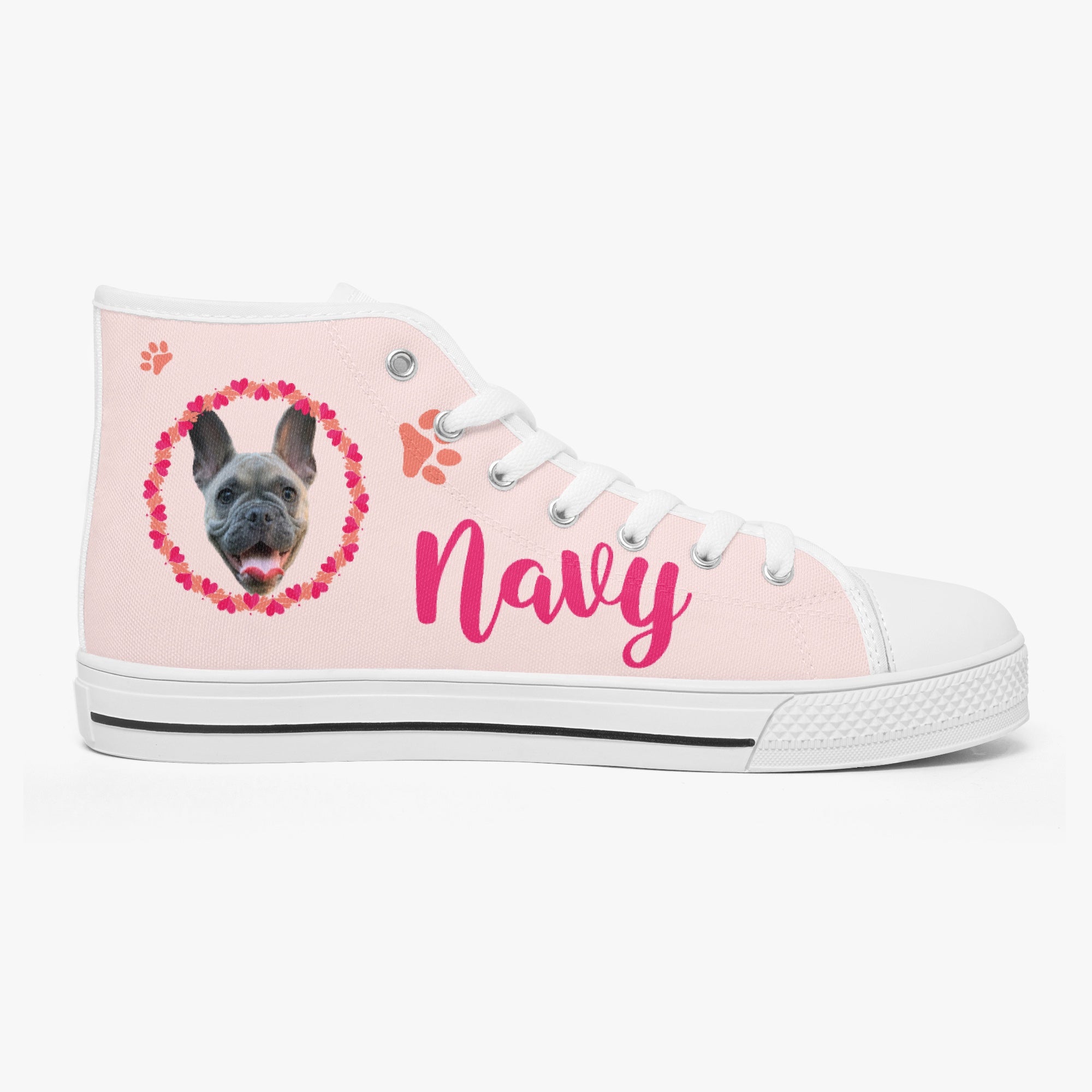 French Bulldog Personalized Canvas Sneakers for Bulldog Owners-fadou