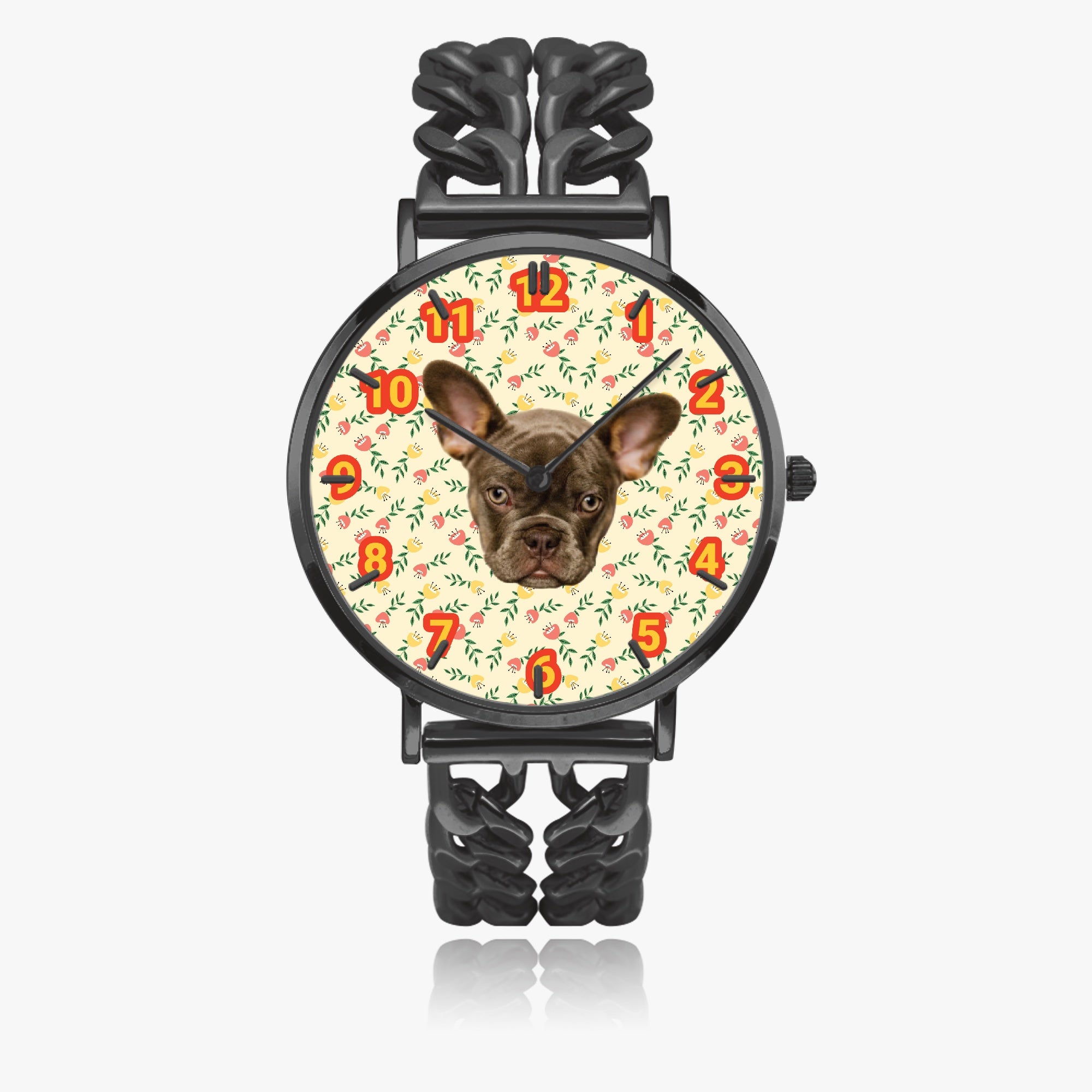 Claud Personalized Fashion Wristwatch for Frenchie Enthusiasts-fadou