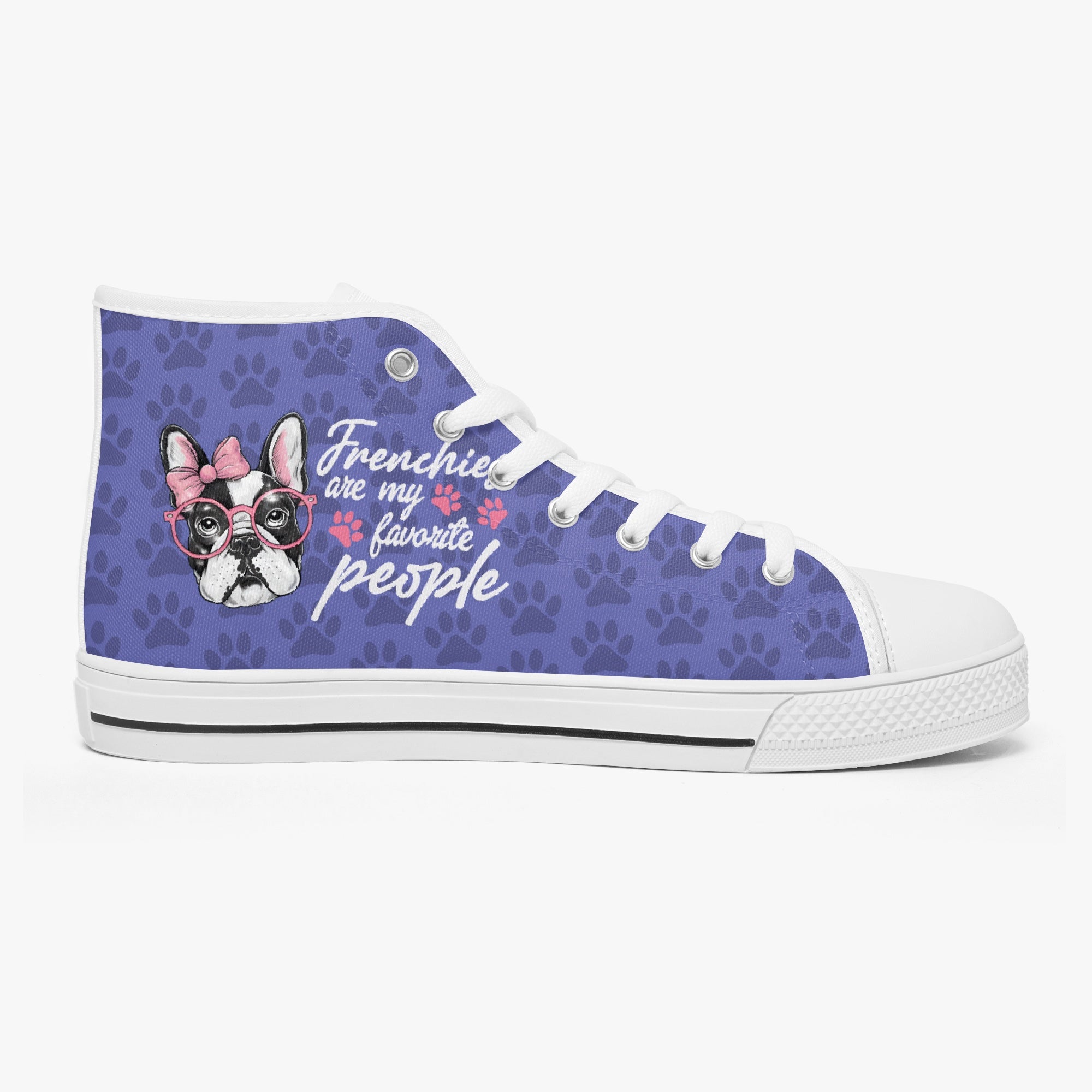 French Bulldog Classic High-Top Shoes for Dog Moms & Dads-fadou