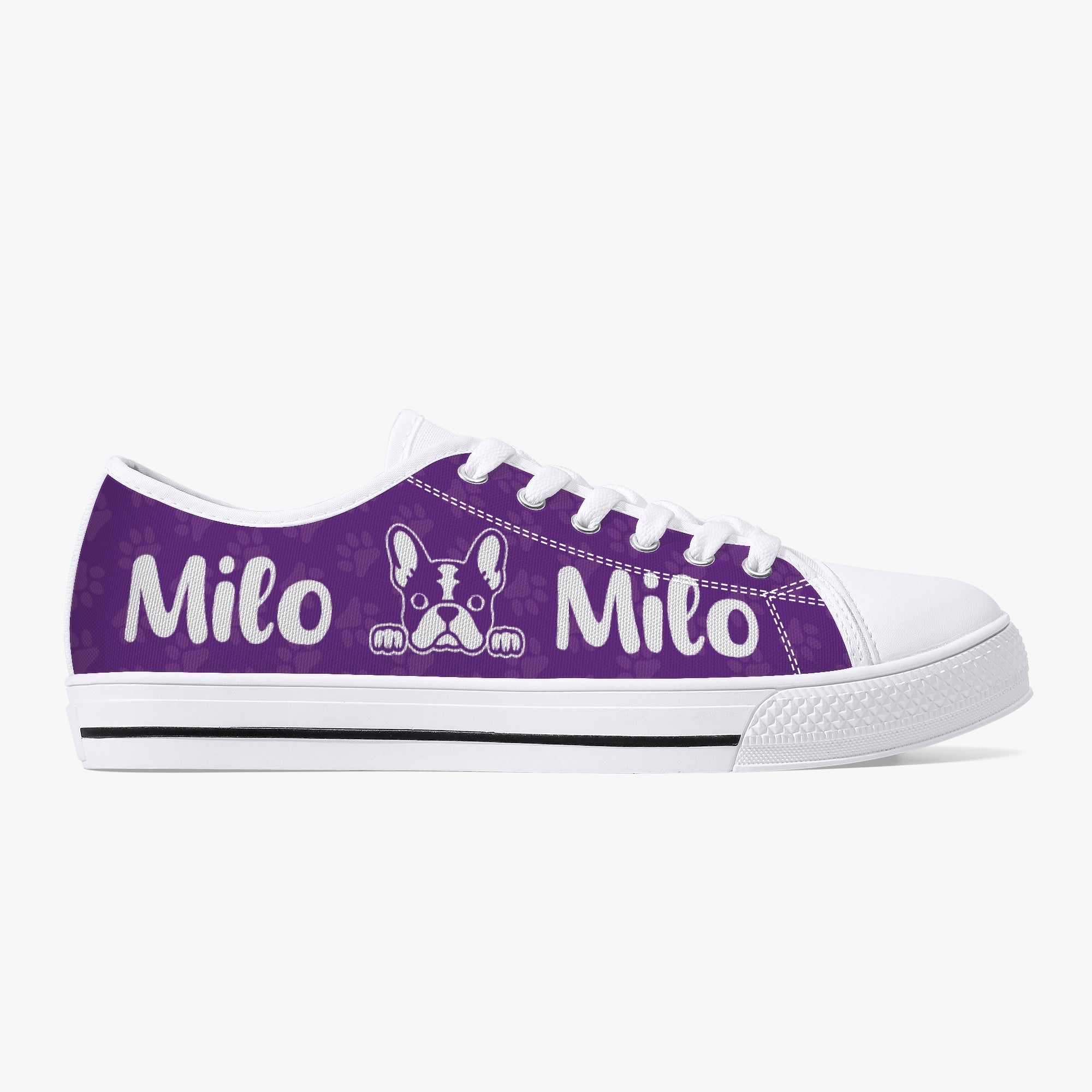 Frenchie Personalized Canvas Sneakers for Everyday Wear-fadou