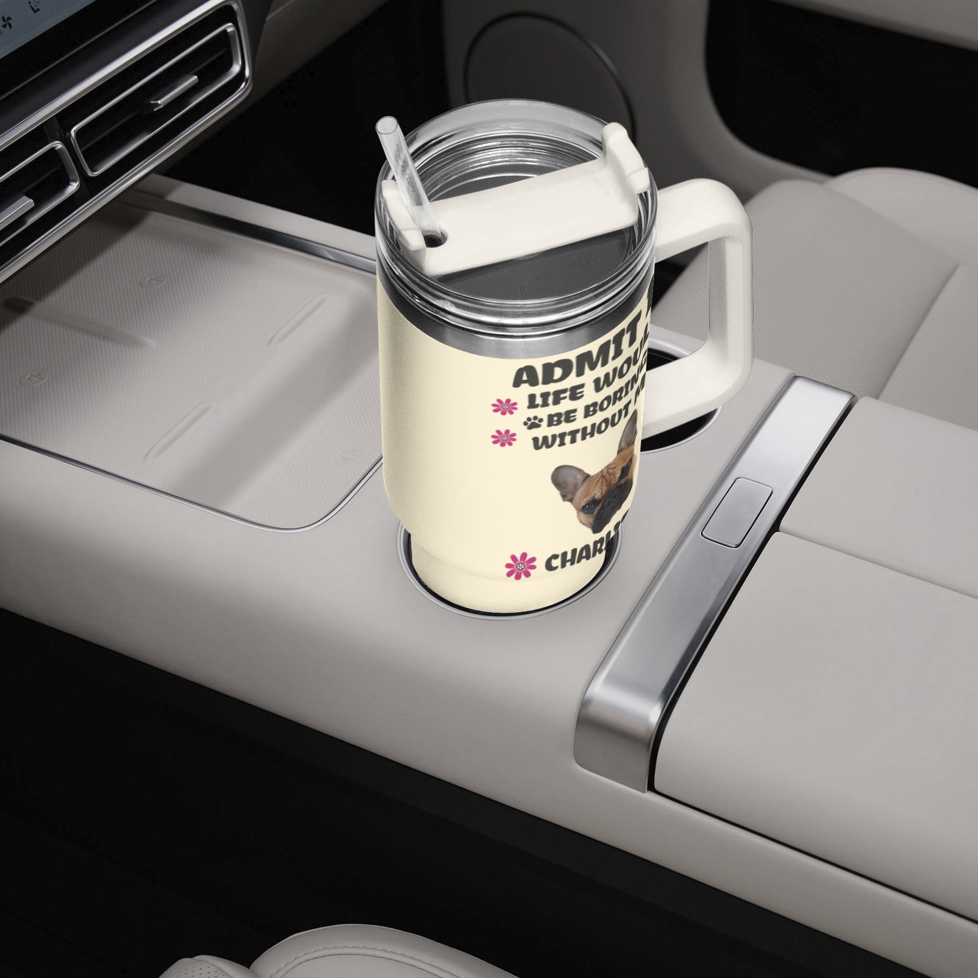 French Bulldog Personalized Travel Tumbler for Dog Moms & Dads-fadou