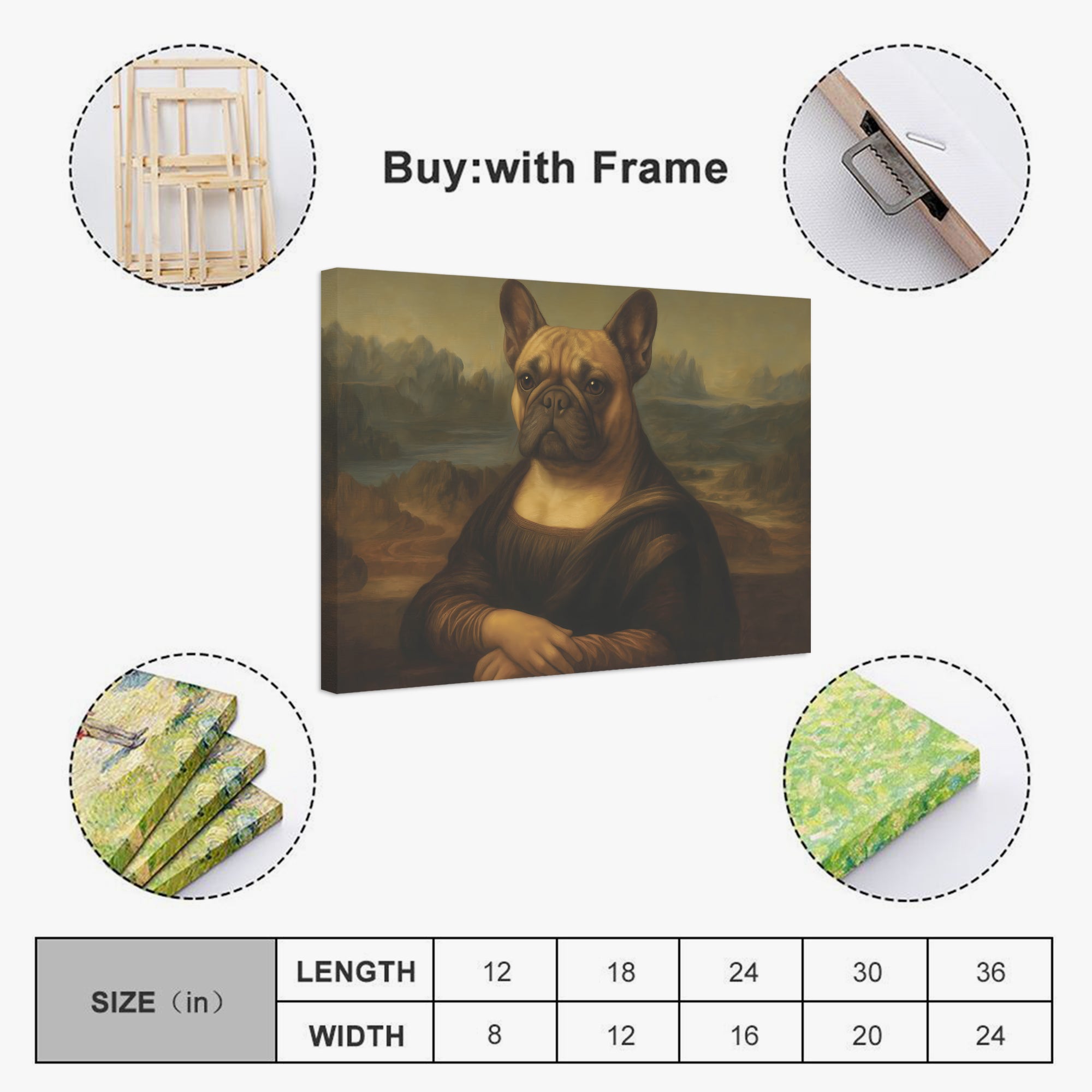 French Bulldog Adorable Framed Poster for Dog Moms & Dads-fadou