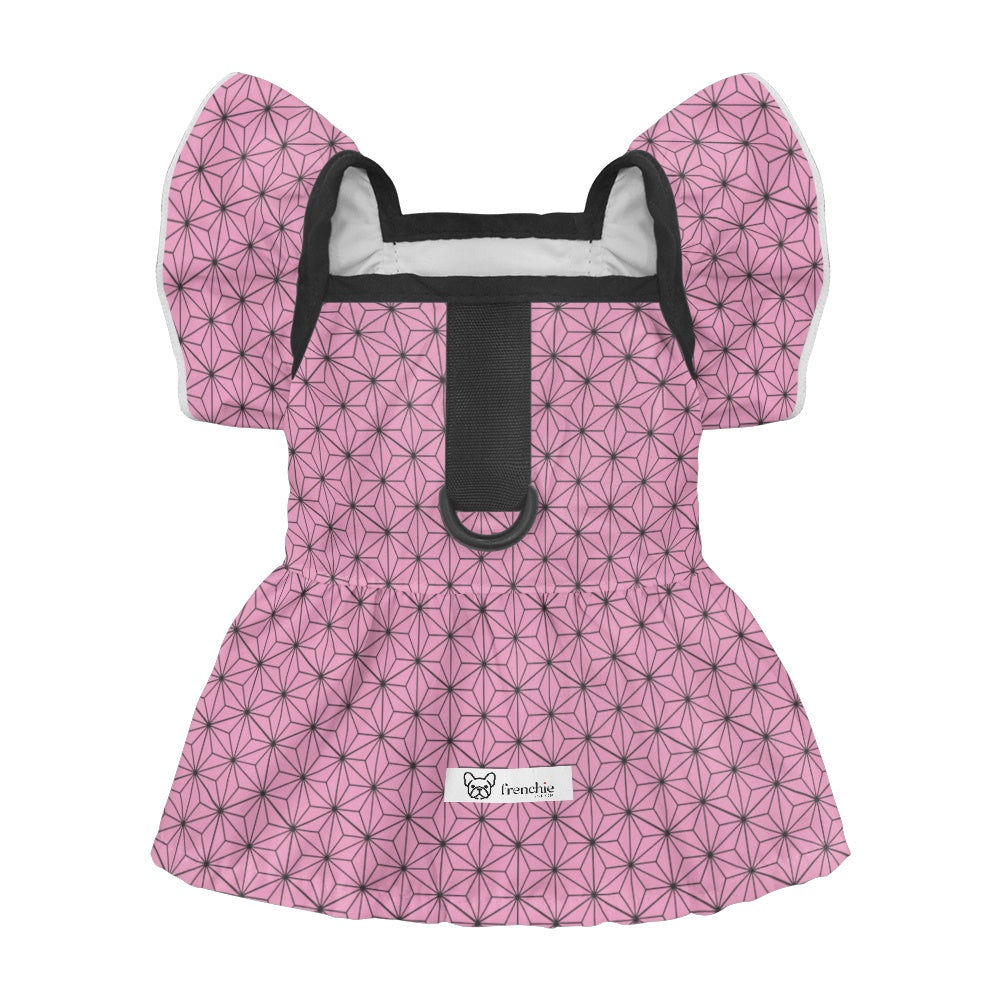 Peach French Bulldog Summer Dress for Outdoor Adventures-fadou