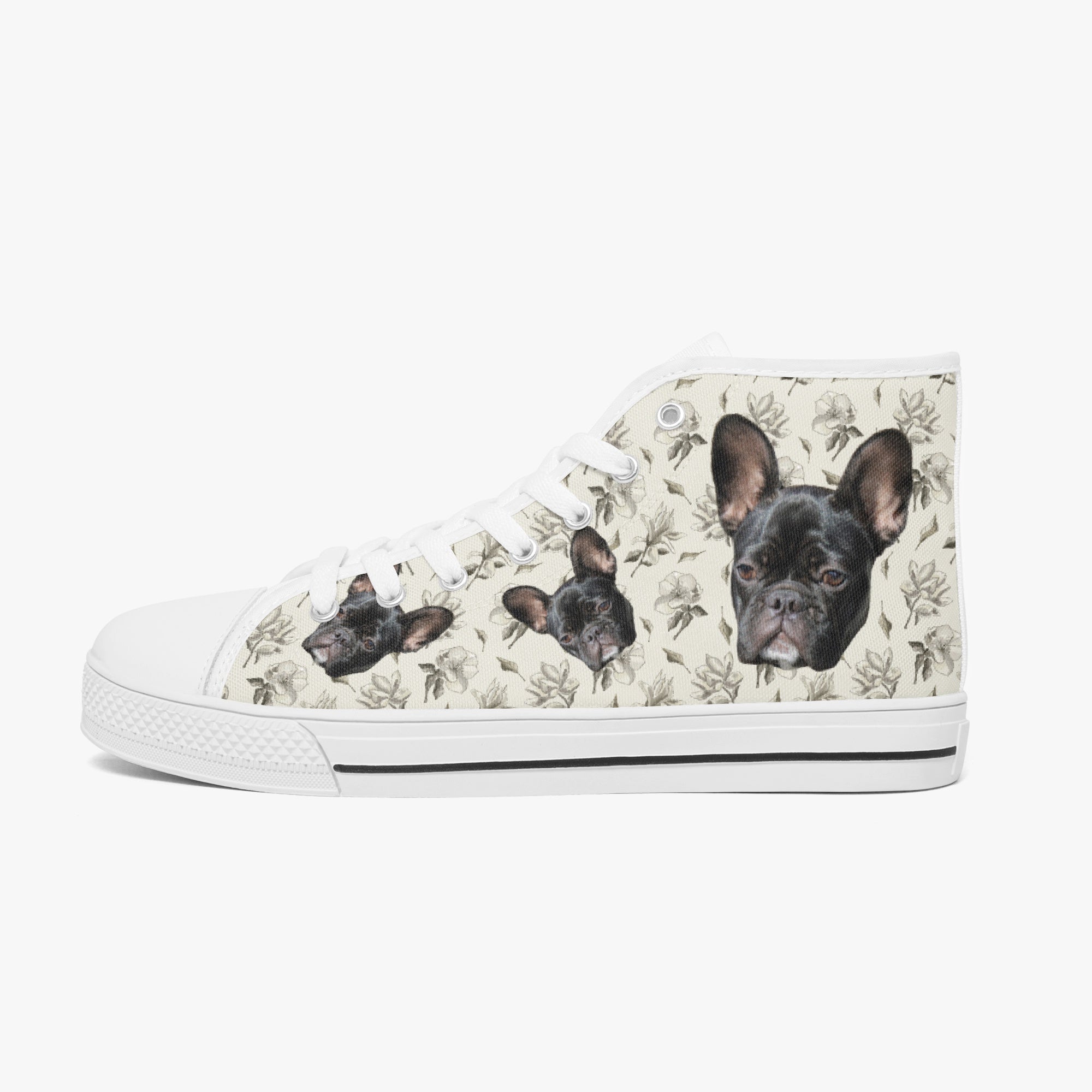 French Bulldog Personalized Canvas Sneakers for Pet Parents-fadou