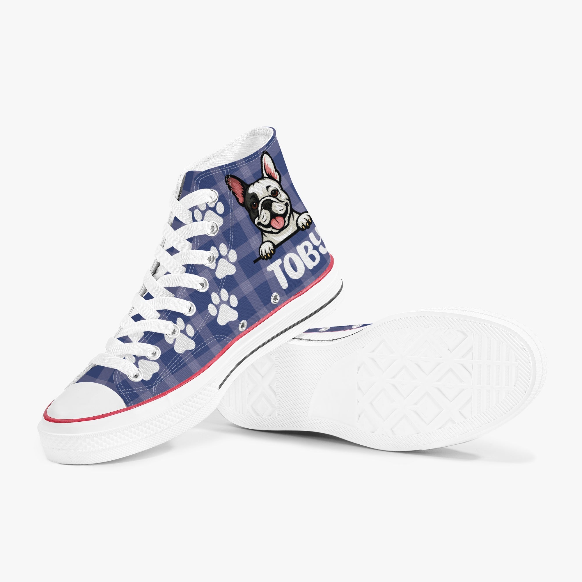 French Bulldog Personalized Canvas Sneakers for Dog Park Days-fadou