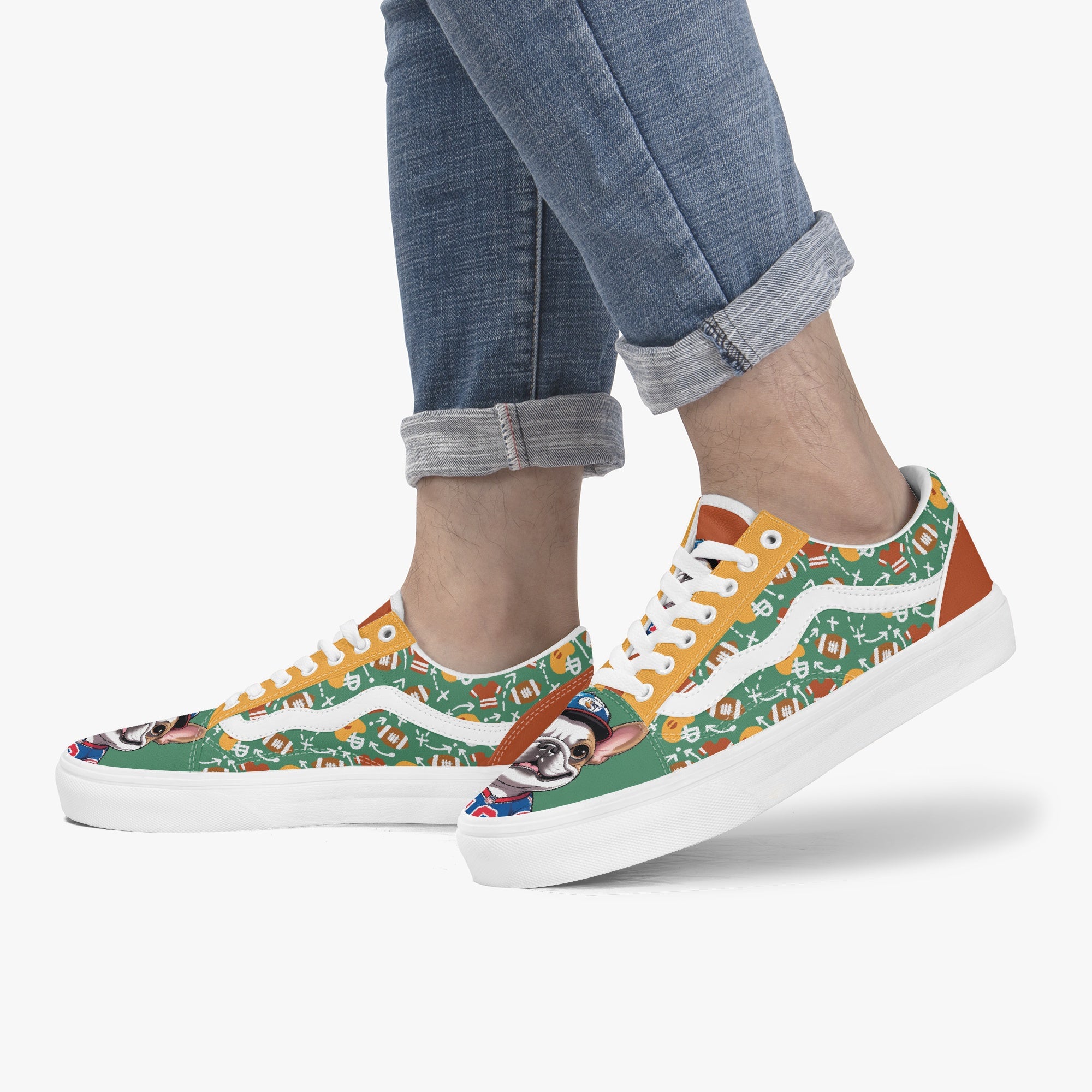 French Bulldog Trendy Canvas Sneakers for Frenchie Fans-fadou