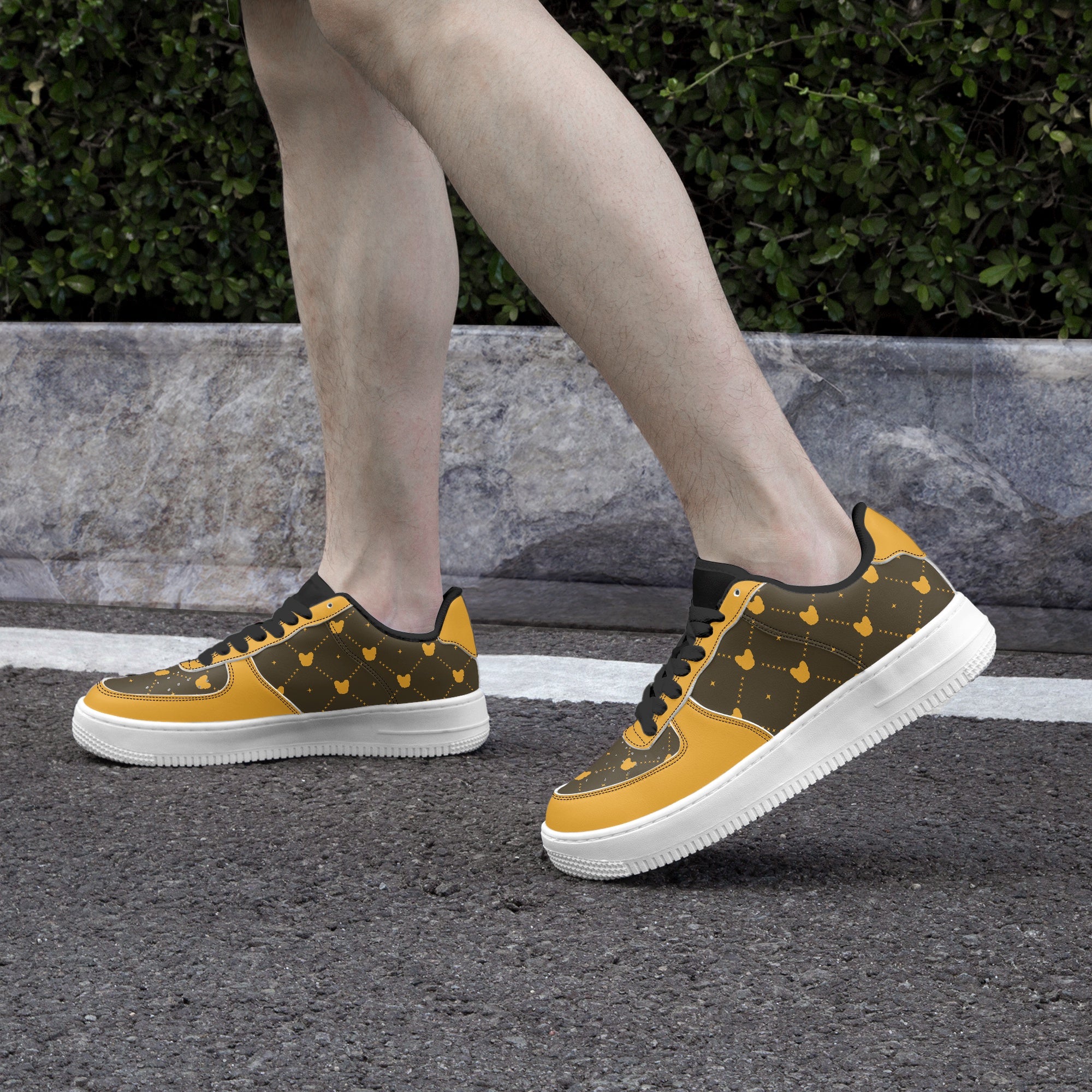 French Bulldog Leather High-Top Shoes for Everyday Wear-fadou