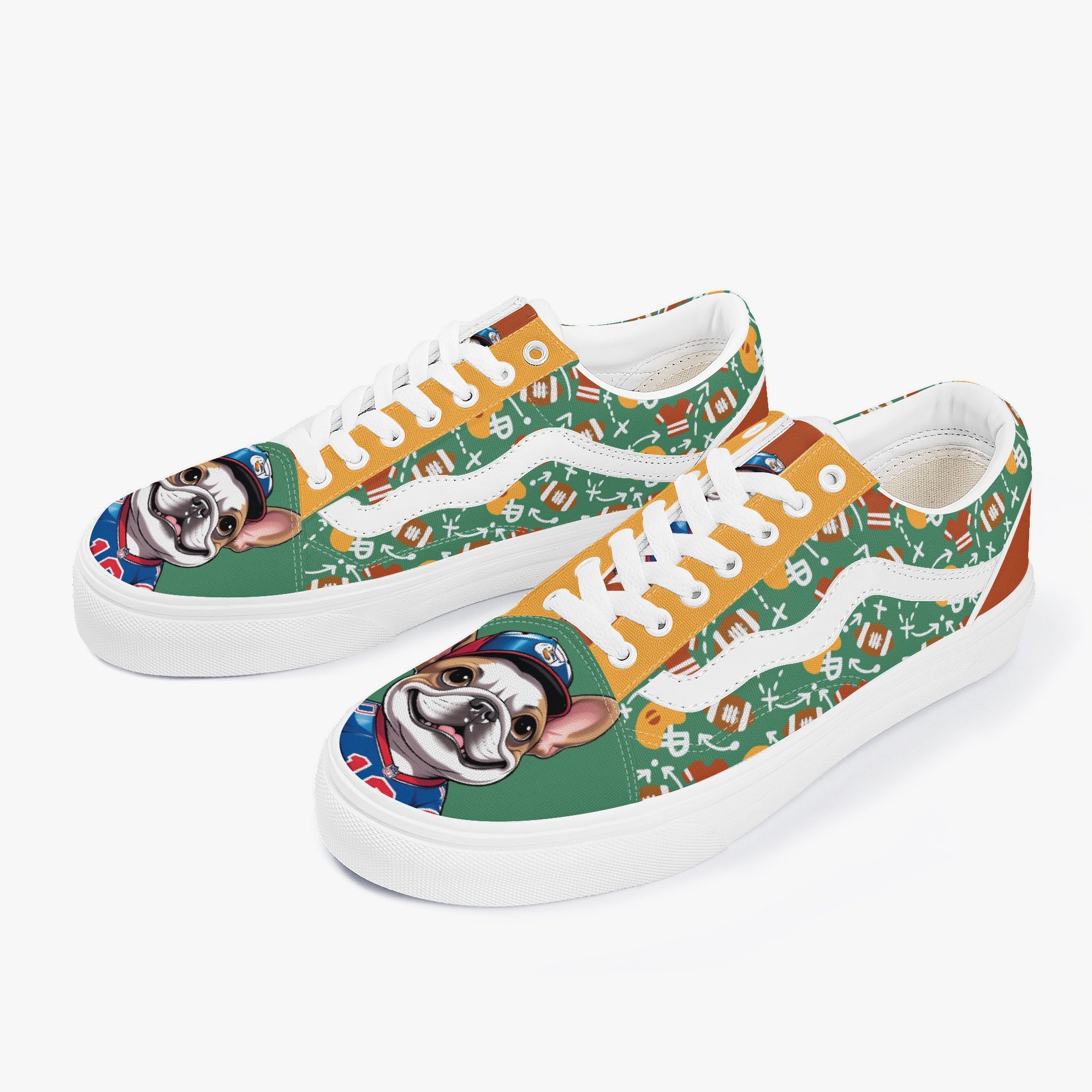 French Bulldog Trendy Canvas Sneakers for Frenchie Fans-fadou
