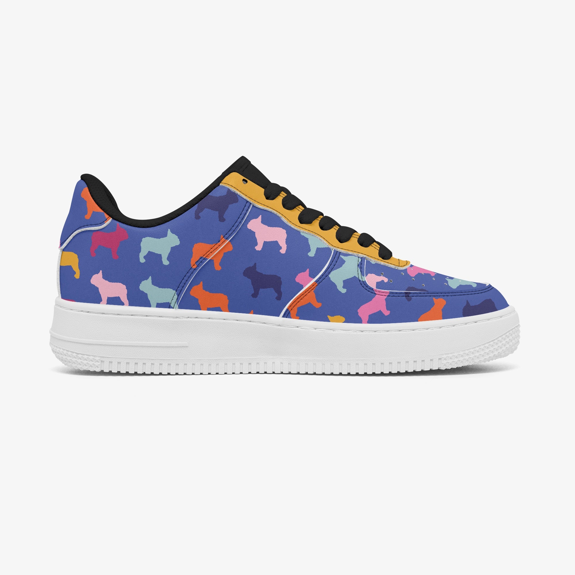 Frenchie Leather Canvas Sneakers for Frenchie Enthusiasts-fadou