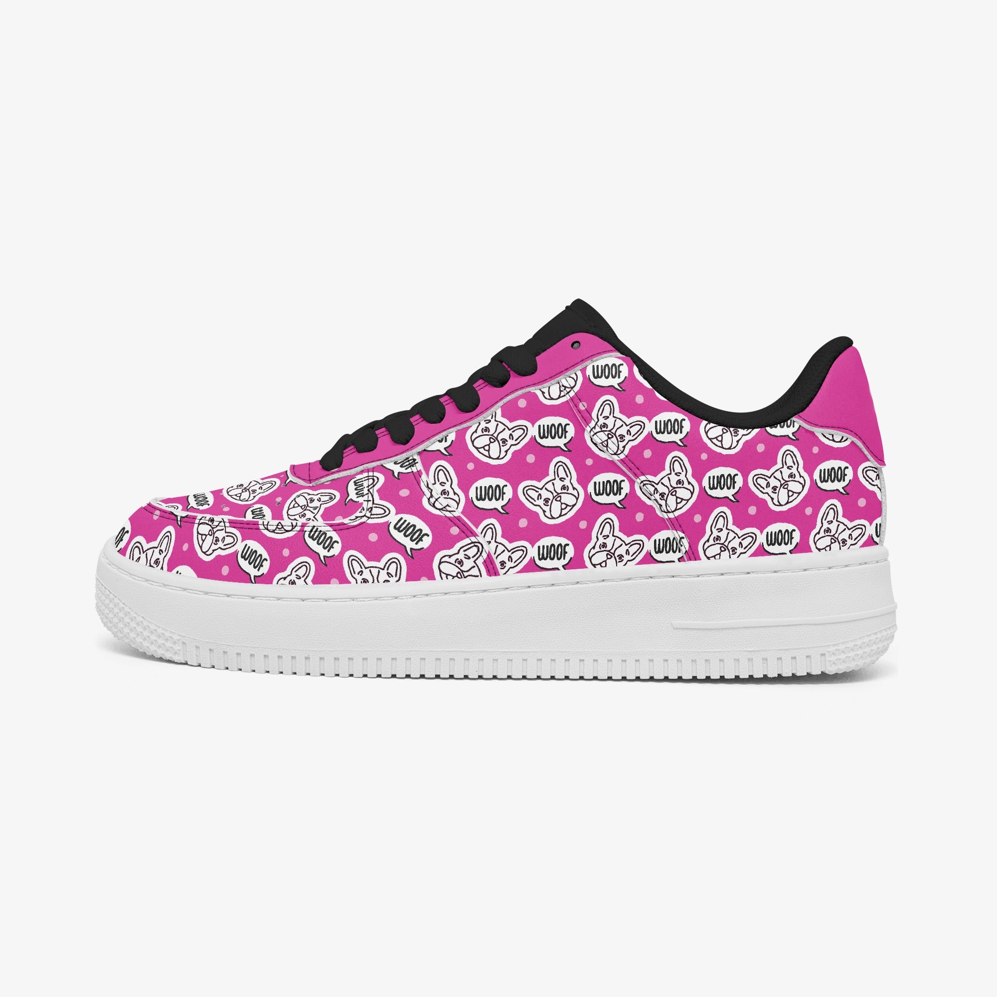 French Bulldog Leather Canvas Sneakers for Frenchie Fans-fadou