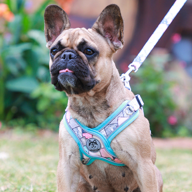 Frenchie Adjustable Chest Harness for Outdoor Adventures-fadou