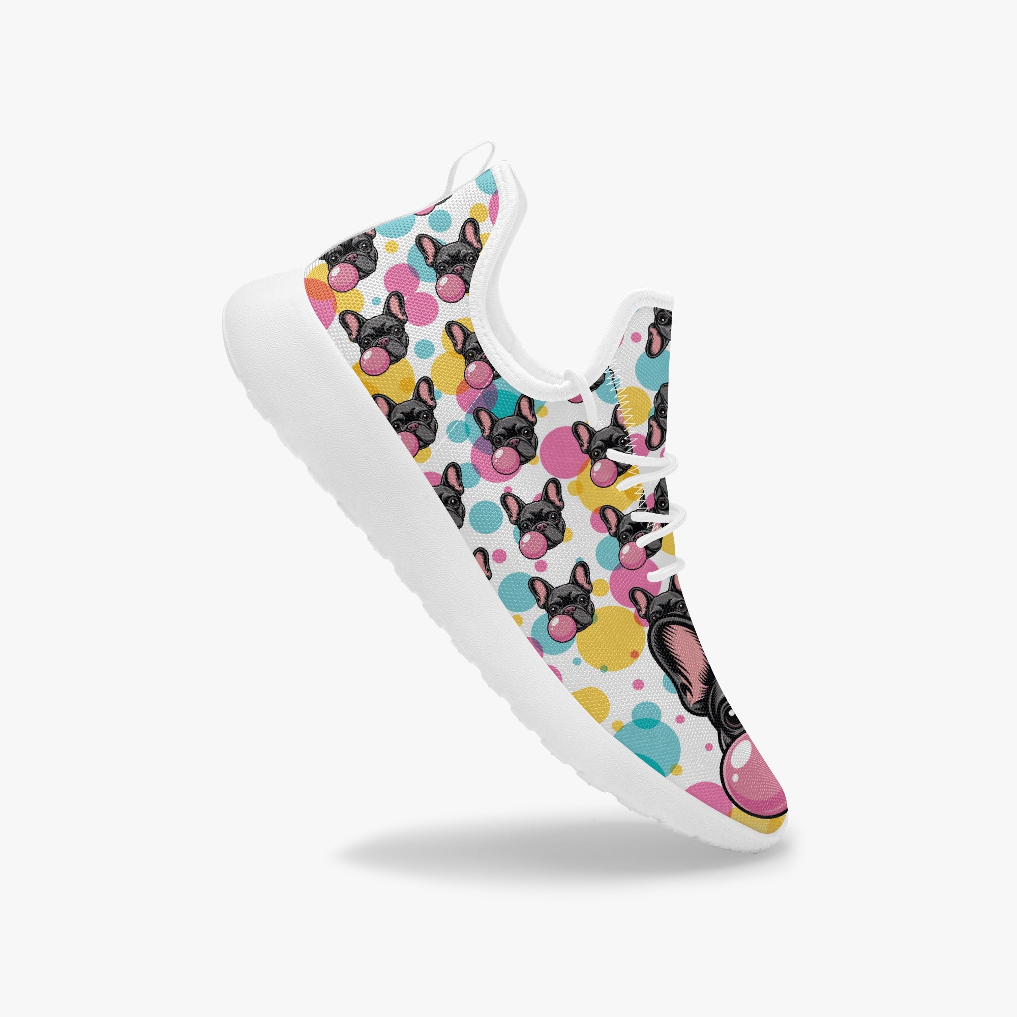French Bulldog Denim Classic Sneakers for Frenchie Fans-fadou