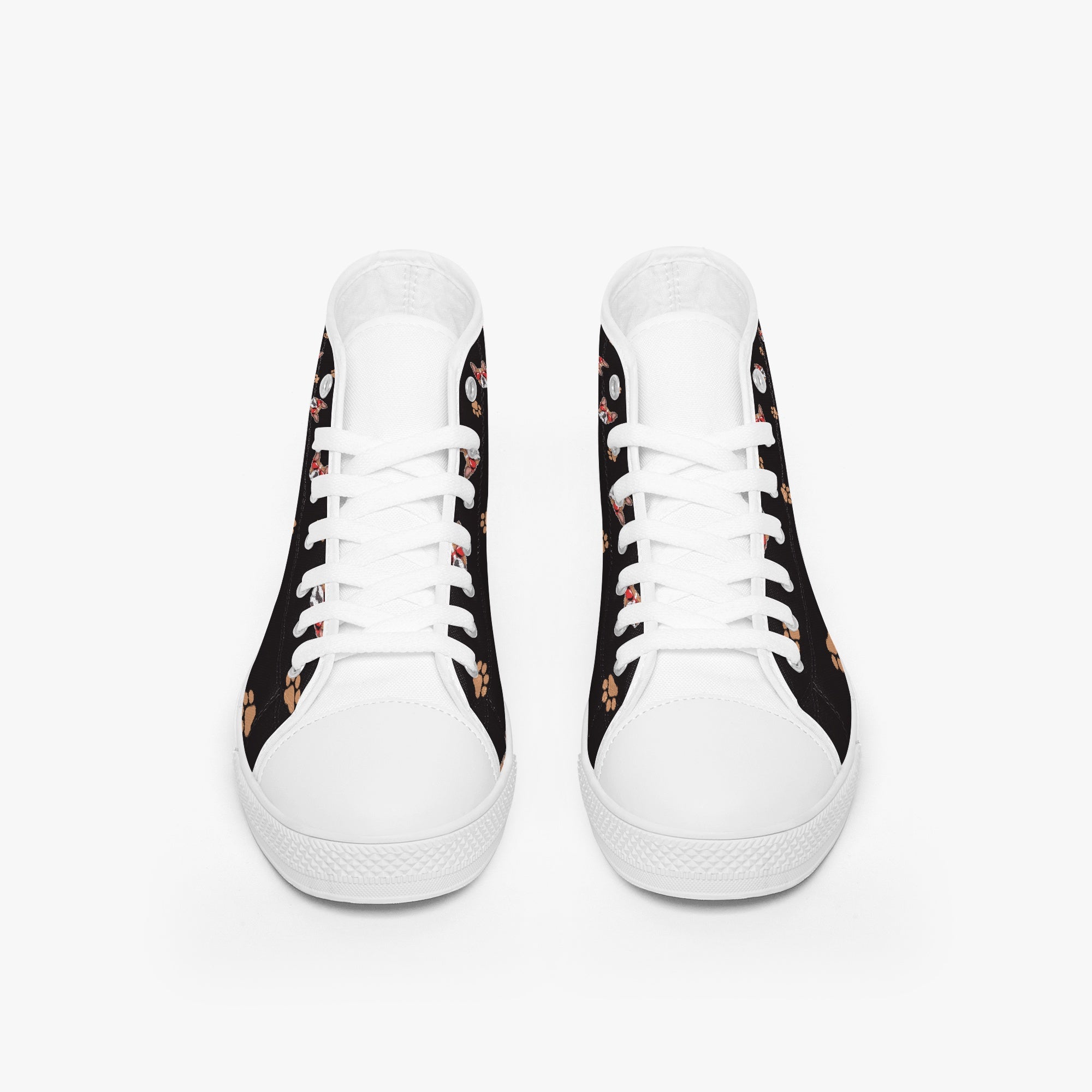 French Bulldog Classic Canvas Sneakers for Frenchie Fans-fadou