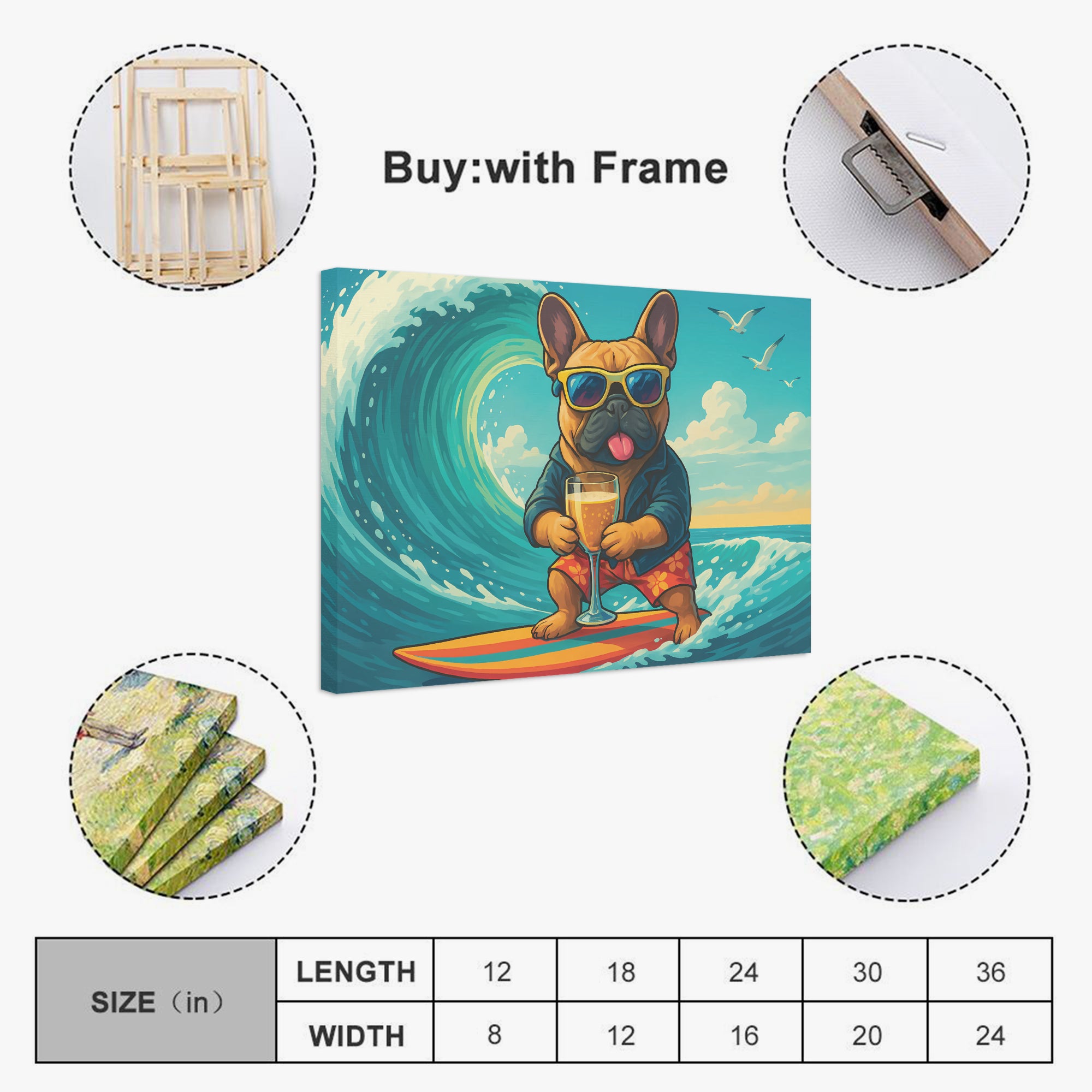 French Bulldog Adorable Canvas Wall Art for Dog Moms & Dads-fadou