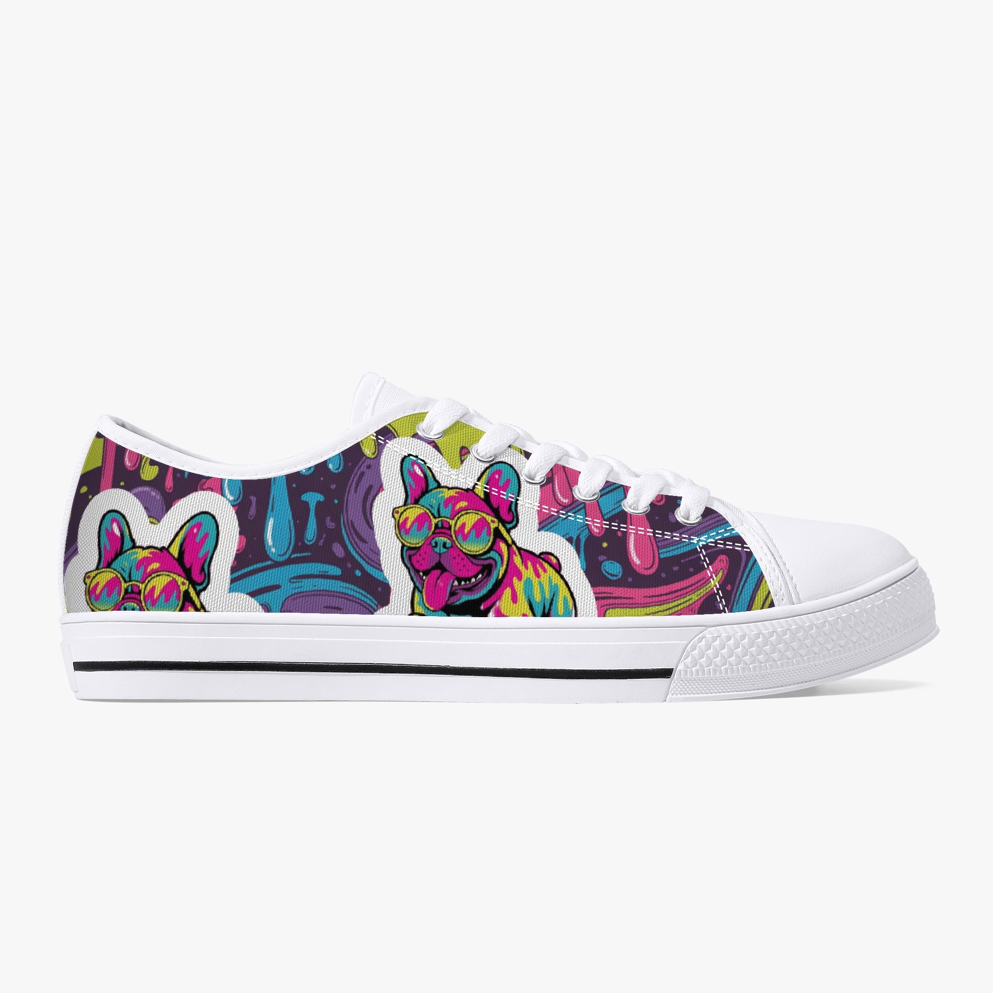 French Bulldog Low-Top Casual Footwear for Dog Park Days-fadou