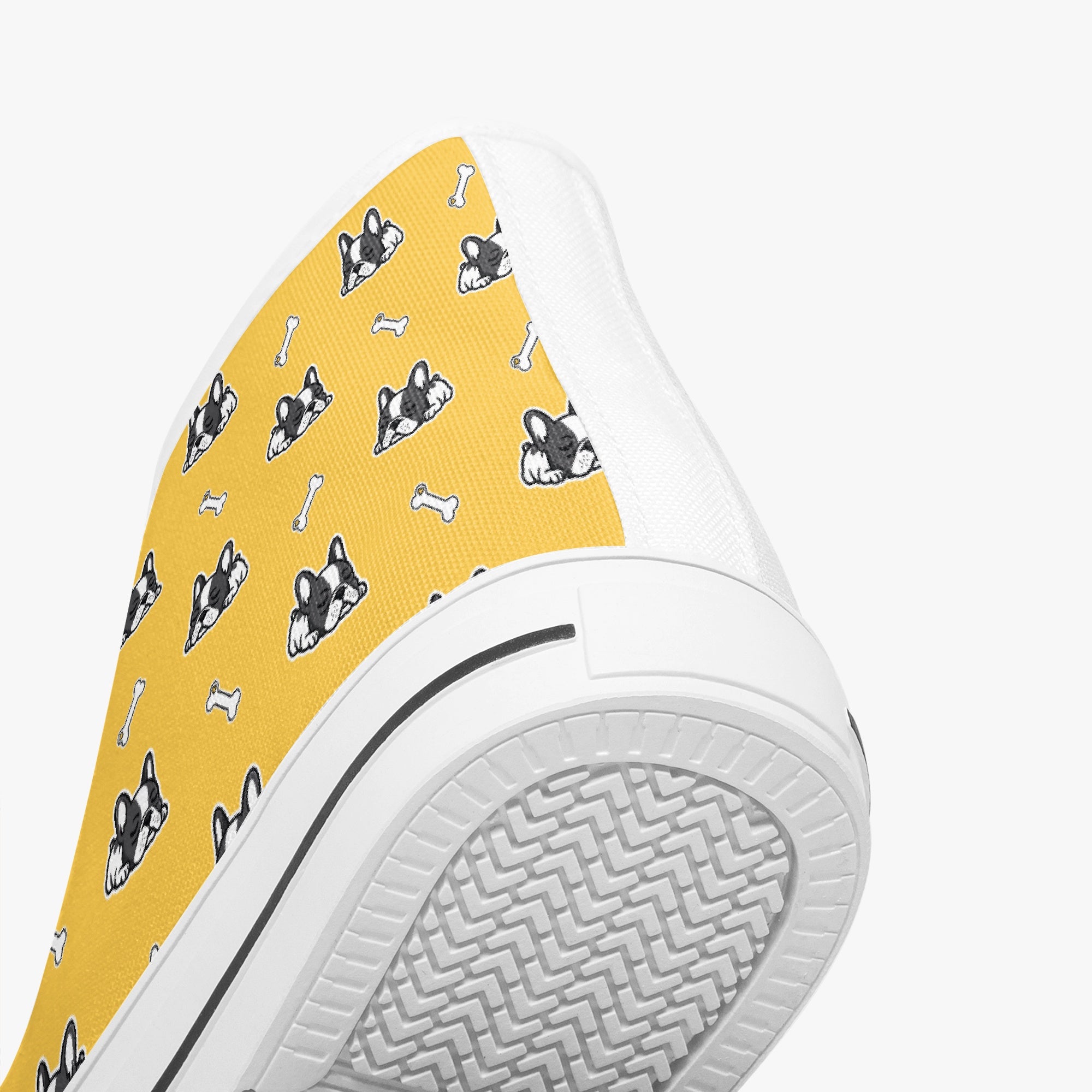 French Bulldog High-Top Canvas Sneakers for Pet Culture-fadou