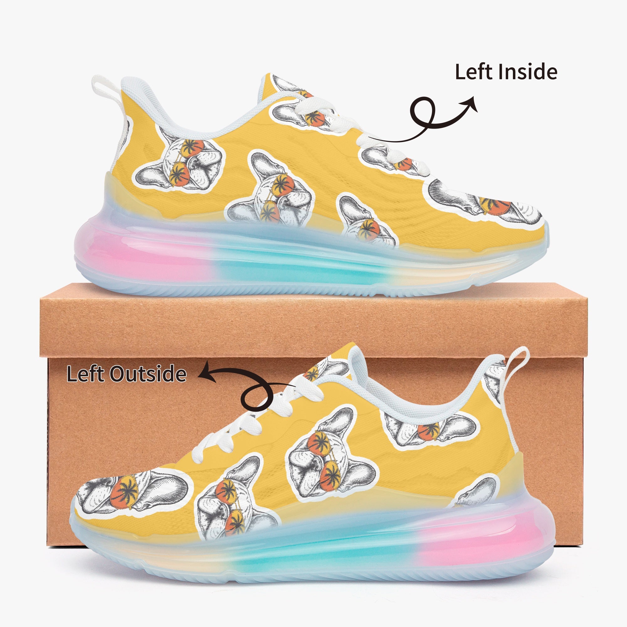 French Bulldog Lightweight Canvas Sneakers for Frenchie Enthusiasts-fadou