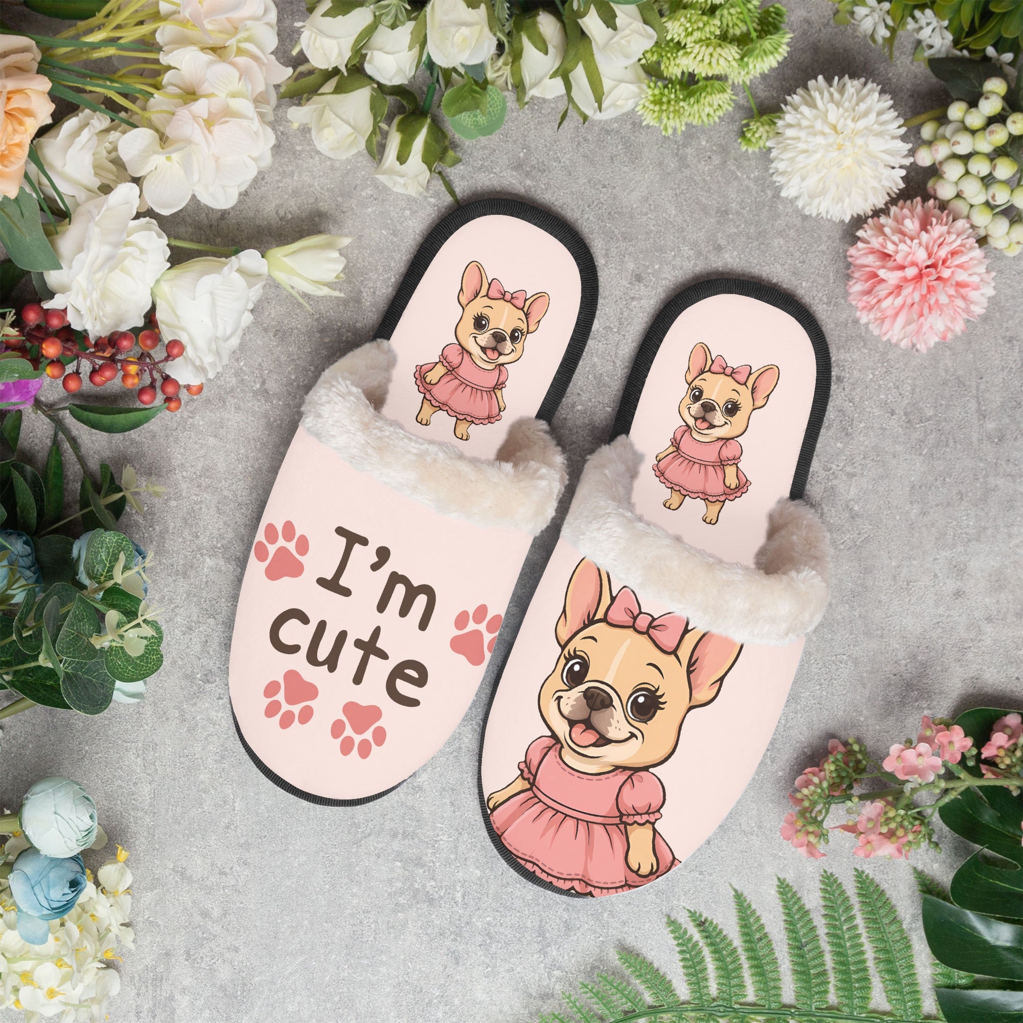 Doyle French Bulldog Cozy Slippers for Frenchie Enthusiasts-fadou