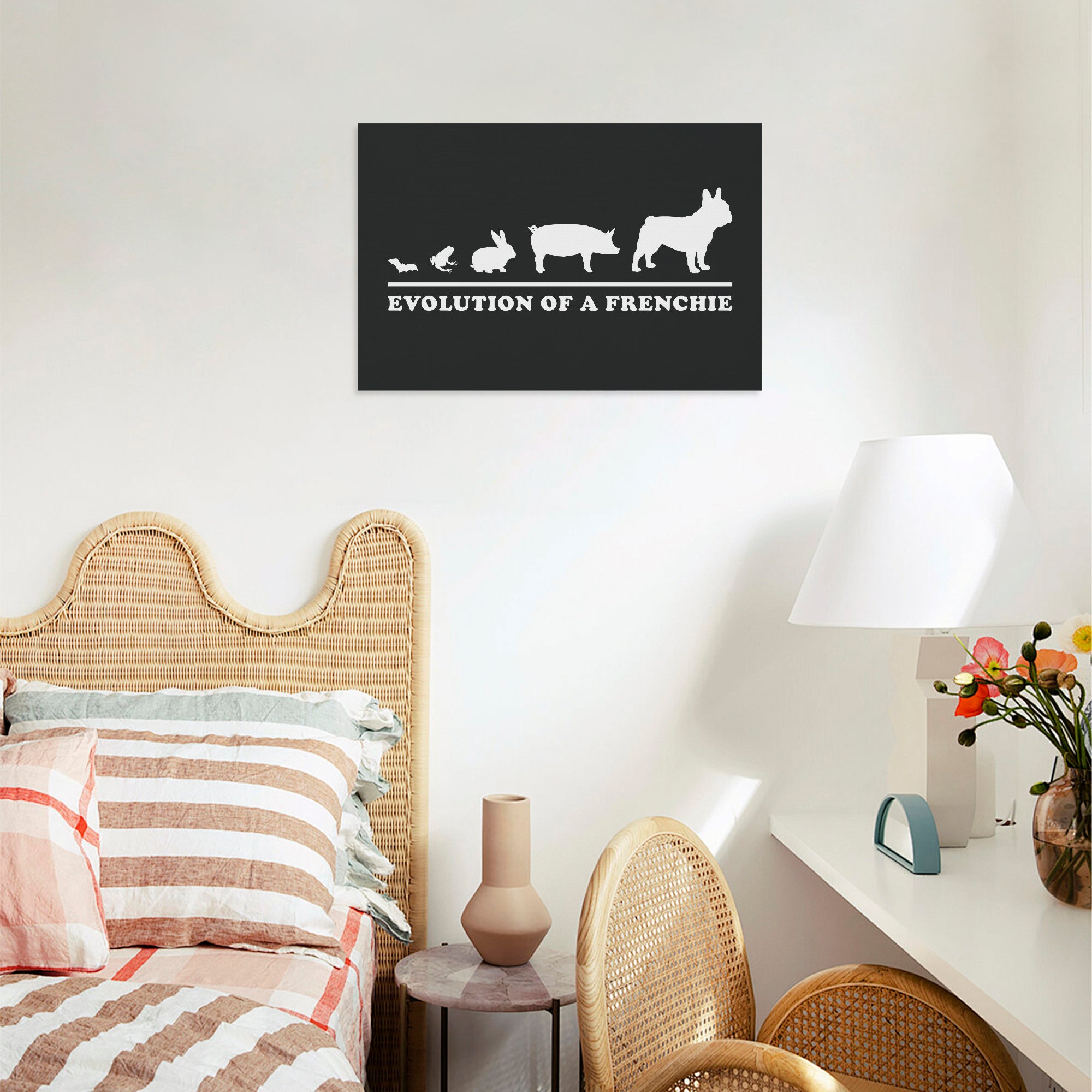 French Bulldog Adorable Canvas Wall Art for Frenchie Fans-fadou