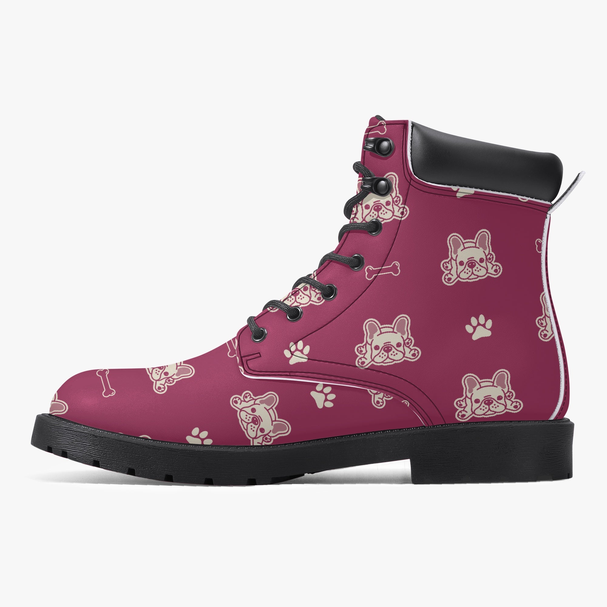 Frenchie Leather Fashion Boots for Frenchie Enthusiasts-fadou