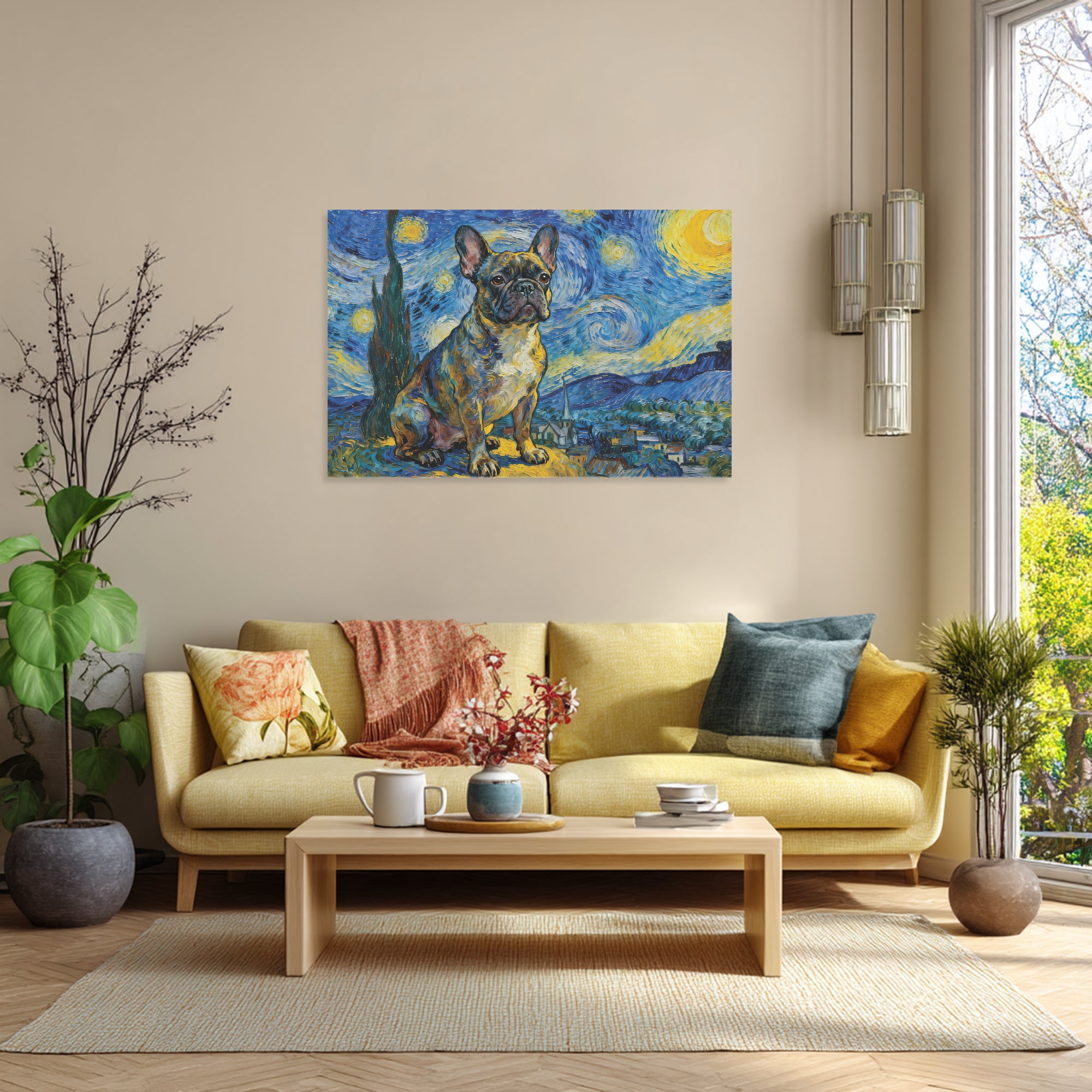 Tulip Adorable Canvas Wall Art for Frenchie Enthusiasts-fadou